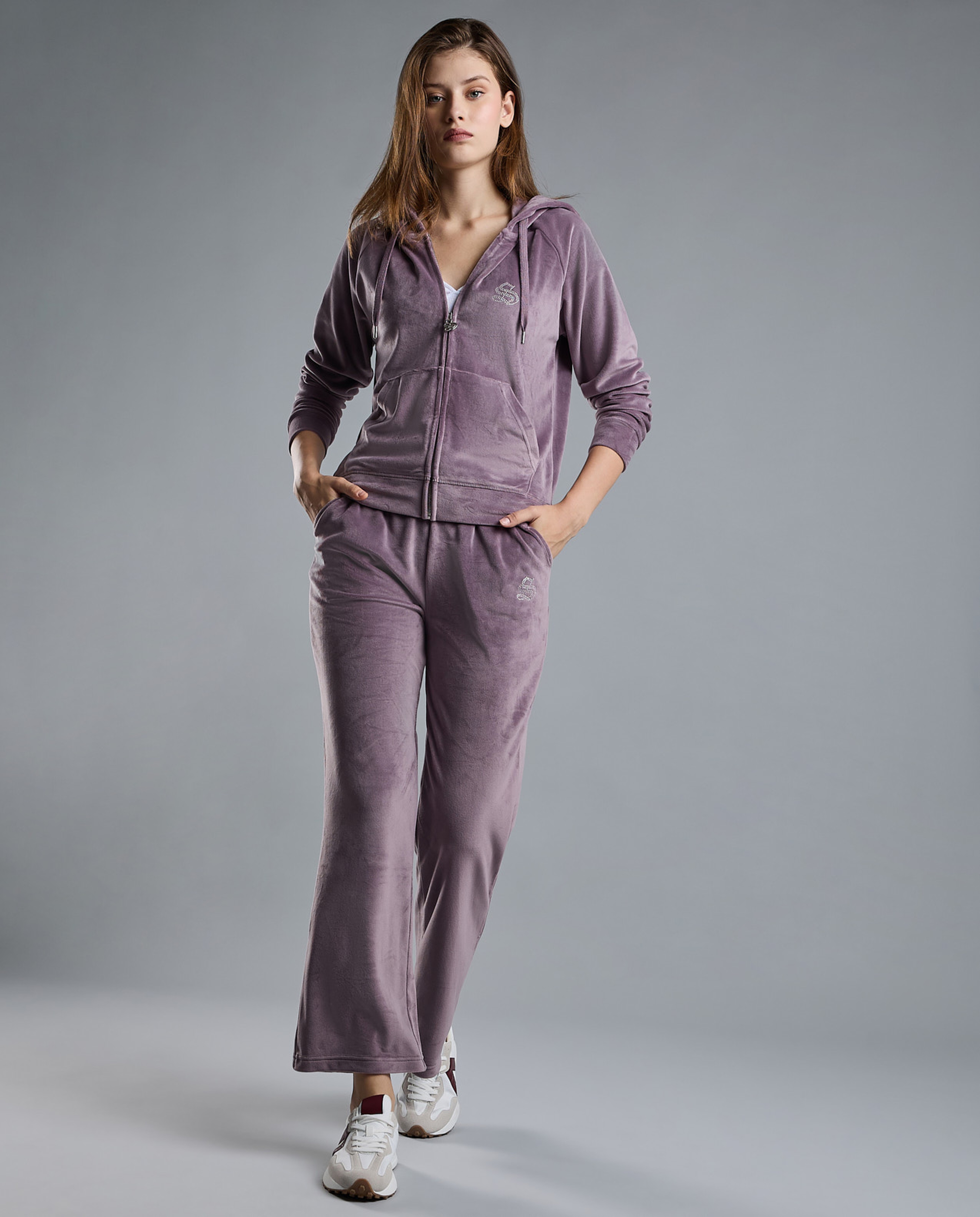 Solid Hooded Jacket with Zipper Closure