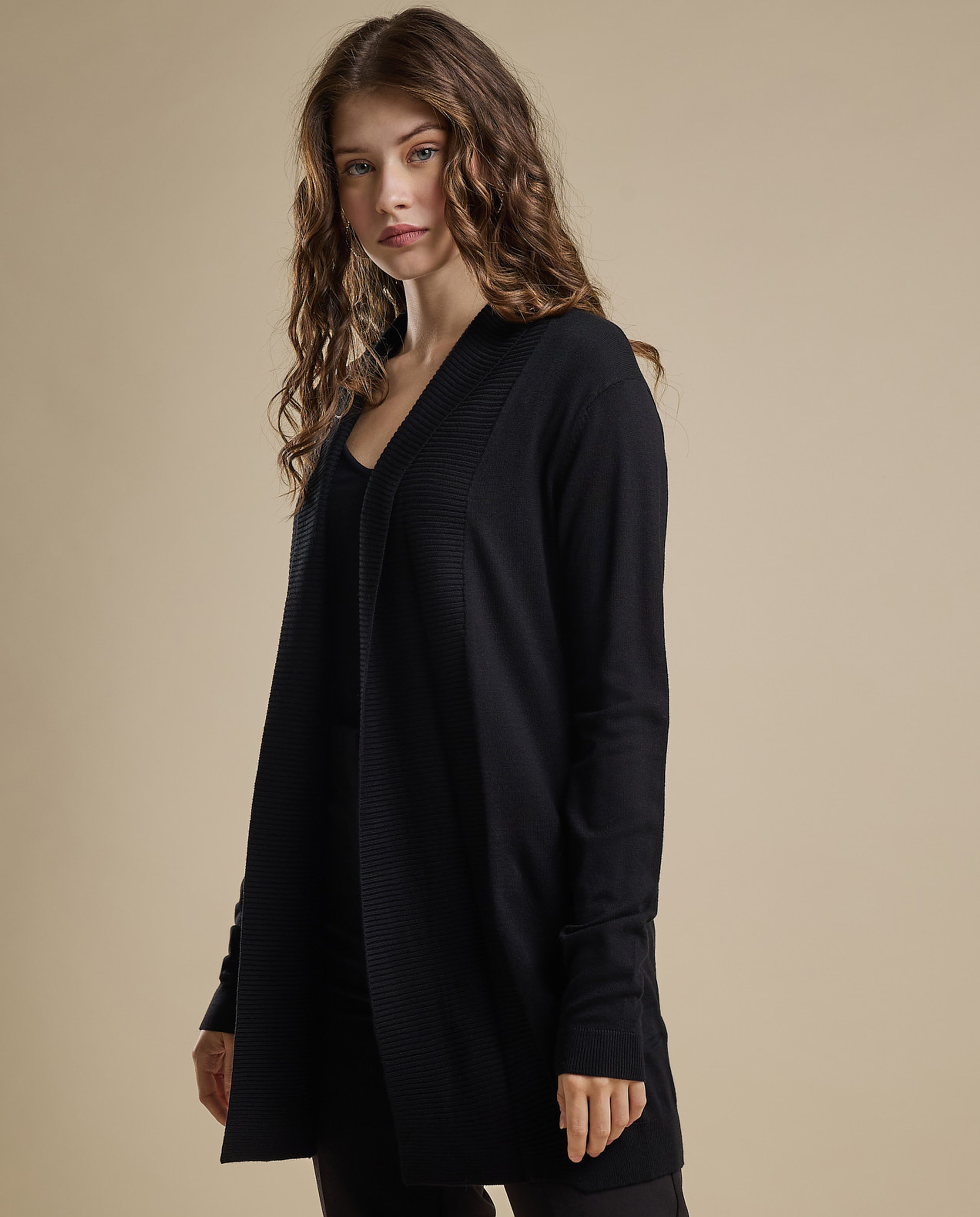 Solid Shrug with Long Sleeves