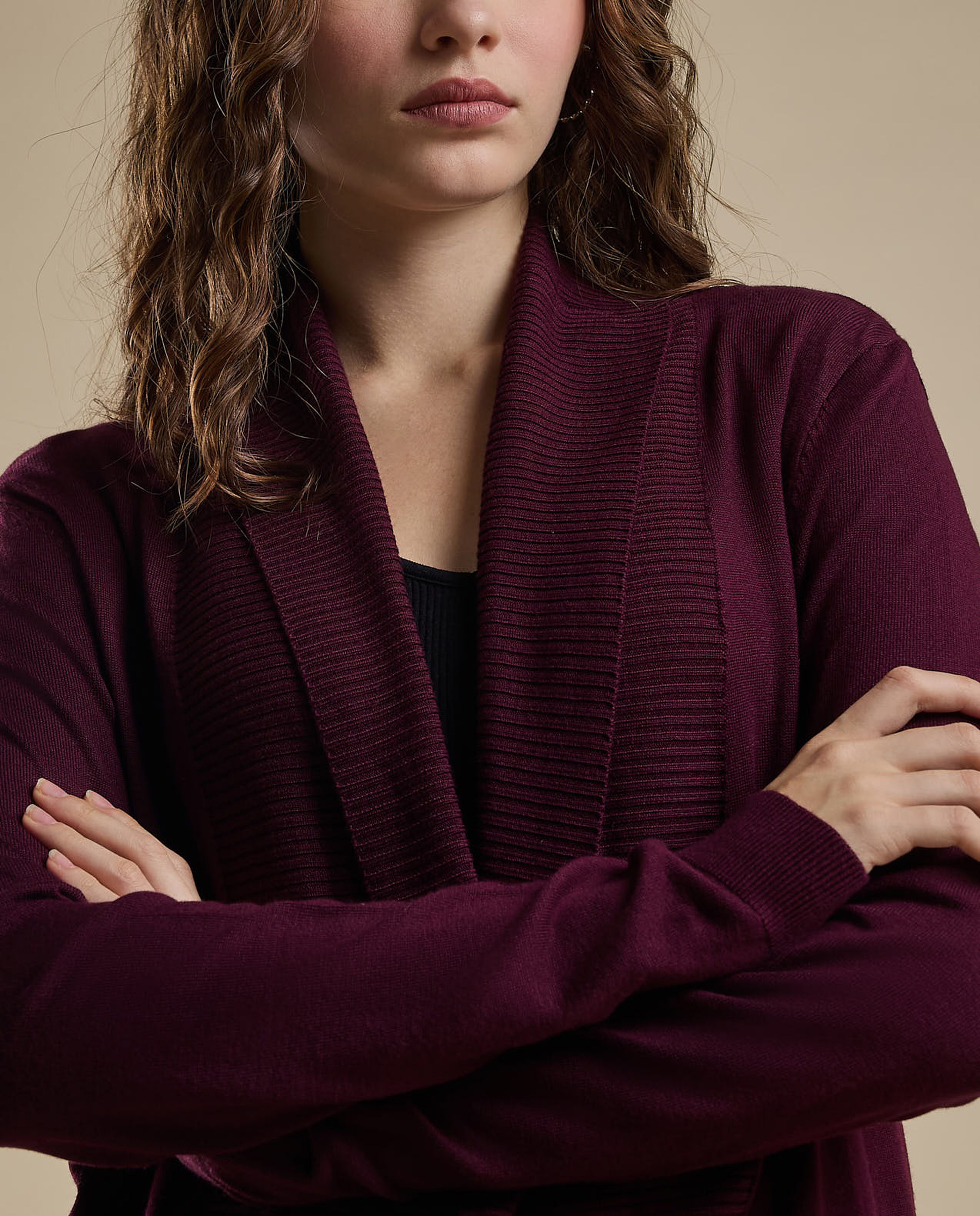 Solid Shrug with Long Sleeves