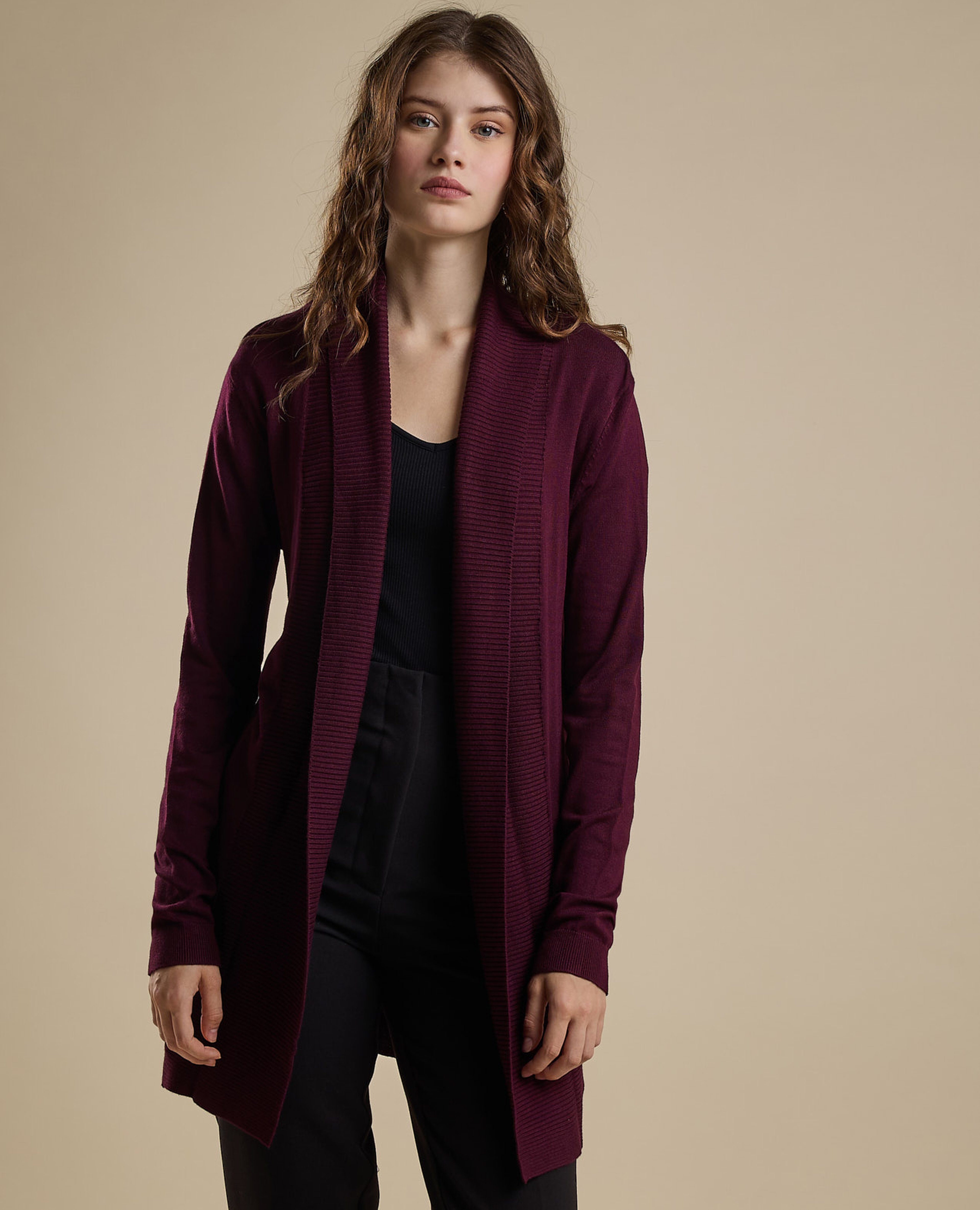 Solid Shrug with Long Sleeves