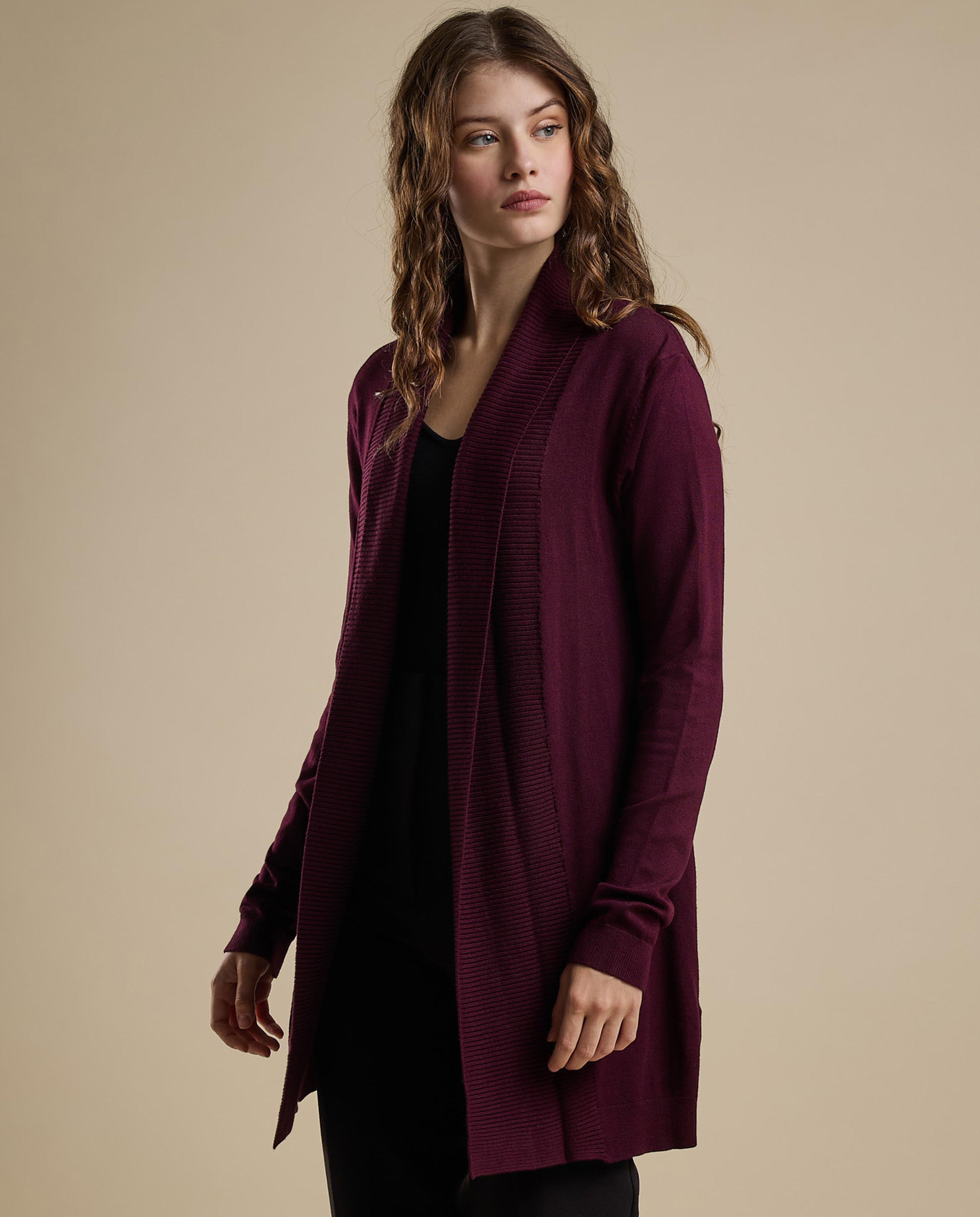 Solid Shrug with Long Sleeves