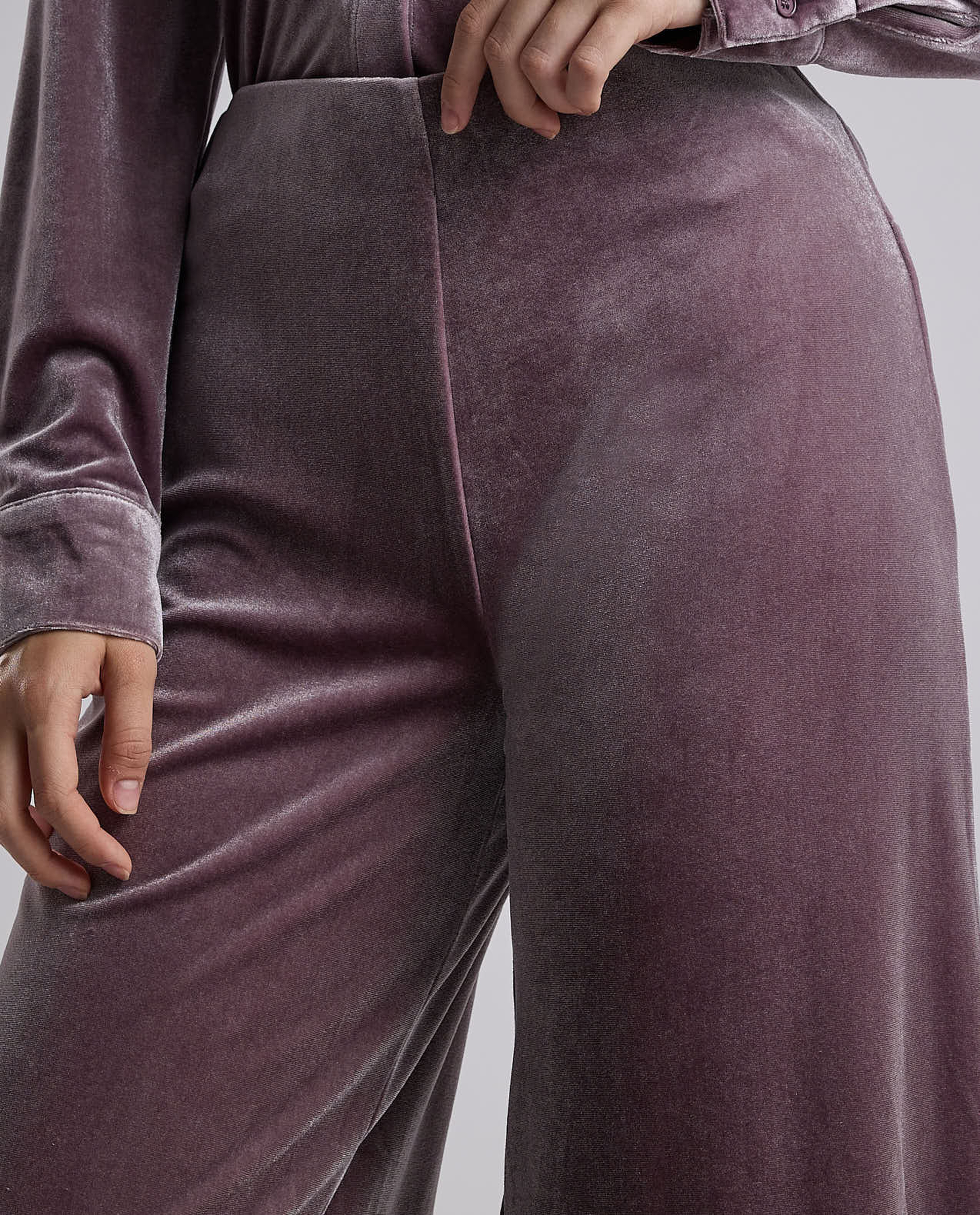 Solid Wide Leg Pants with Drawstring Waist