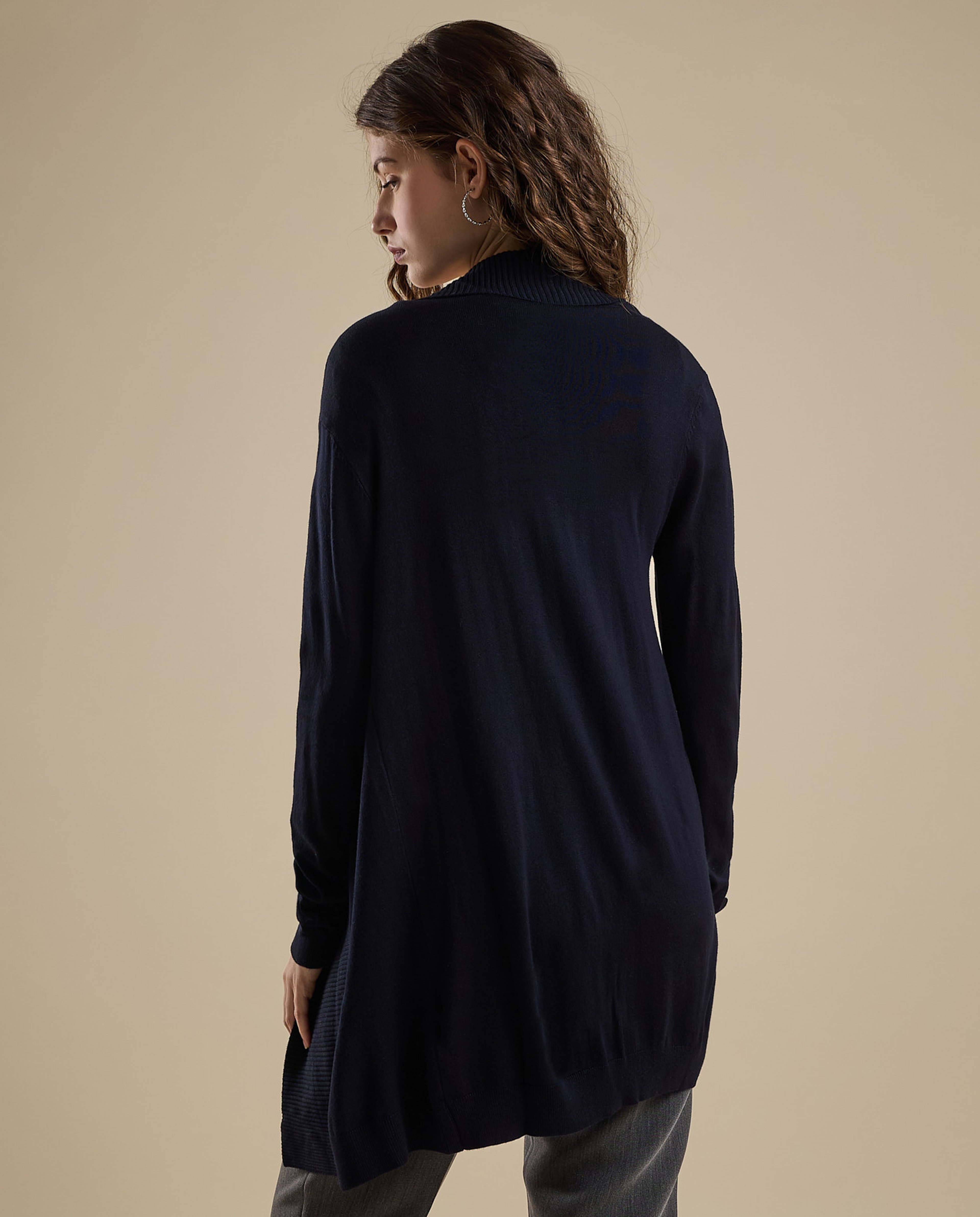 Solid Shrug with Long Sleeves