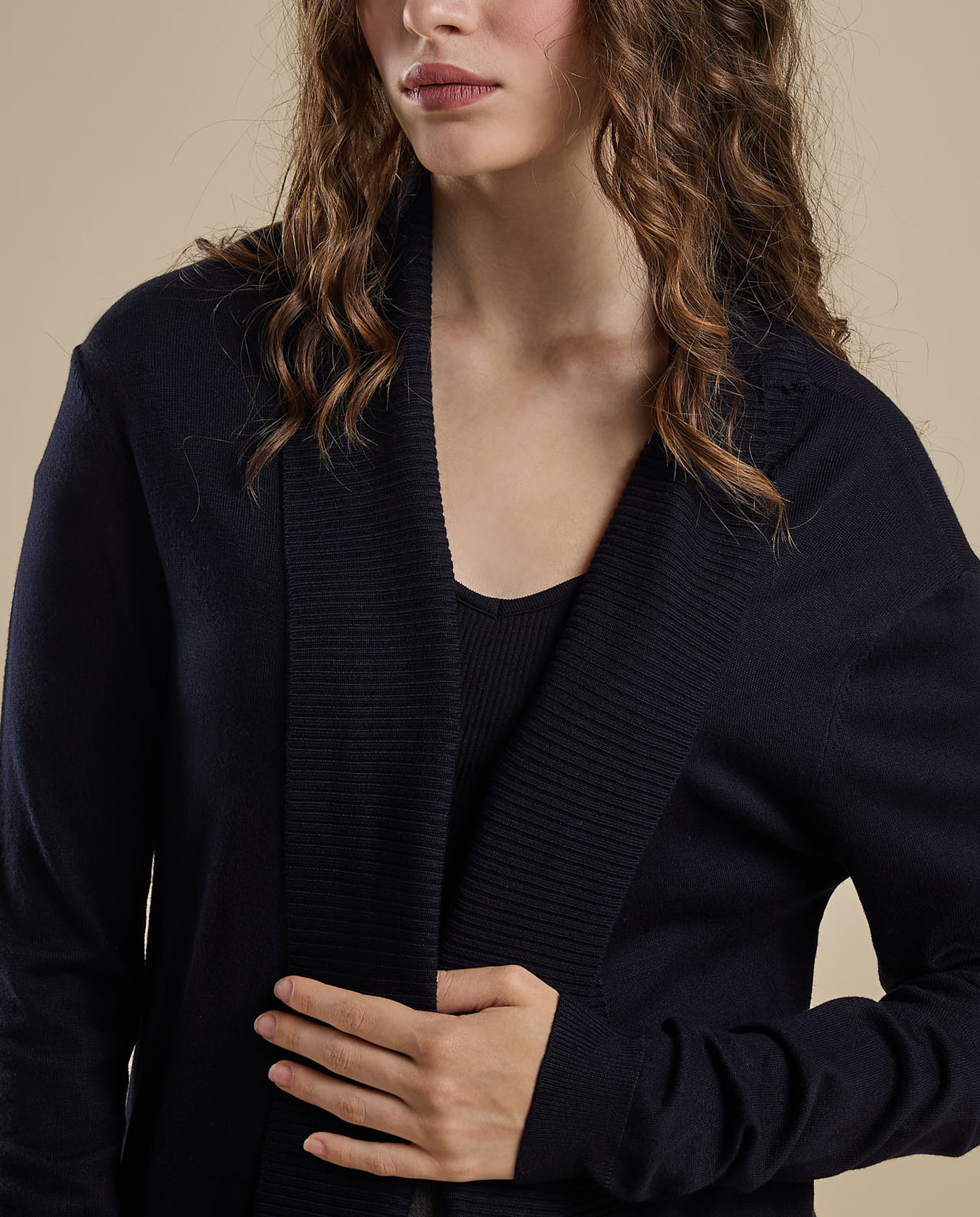 Solid Shrug with Long Sleeves