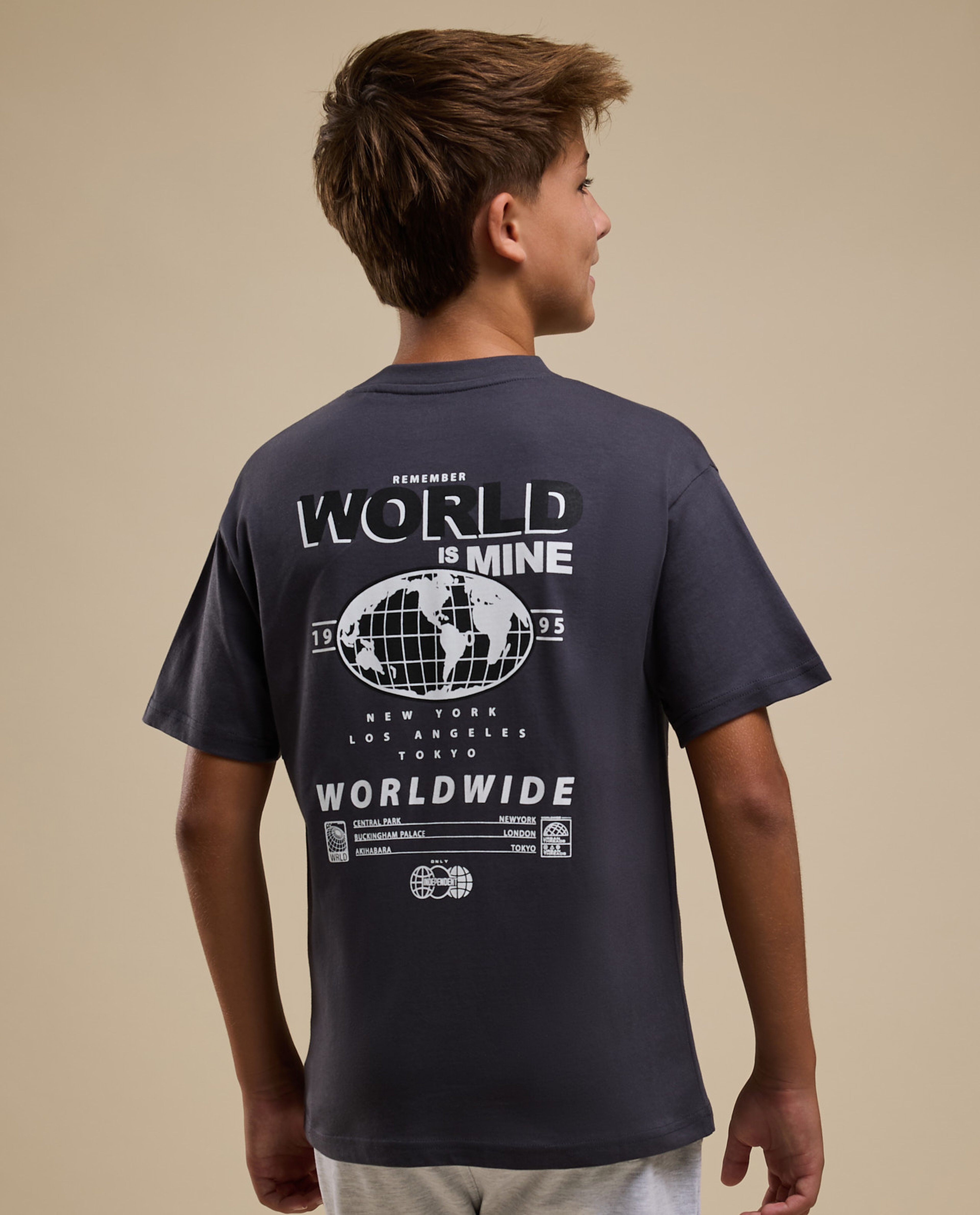 Printed T-Shirt with Crew Neck and Short Sleeves