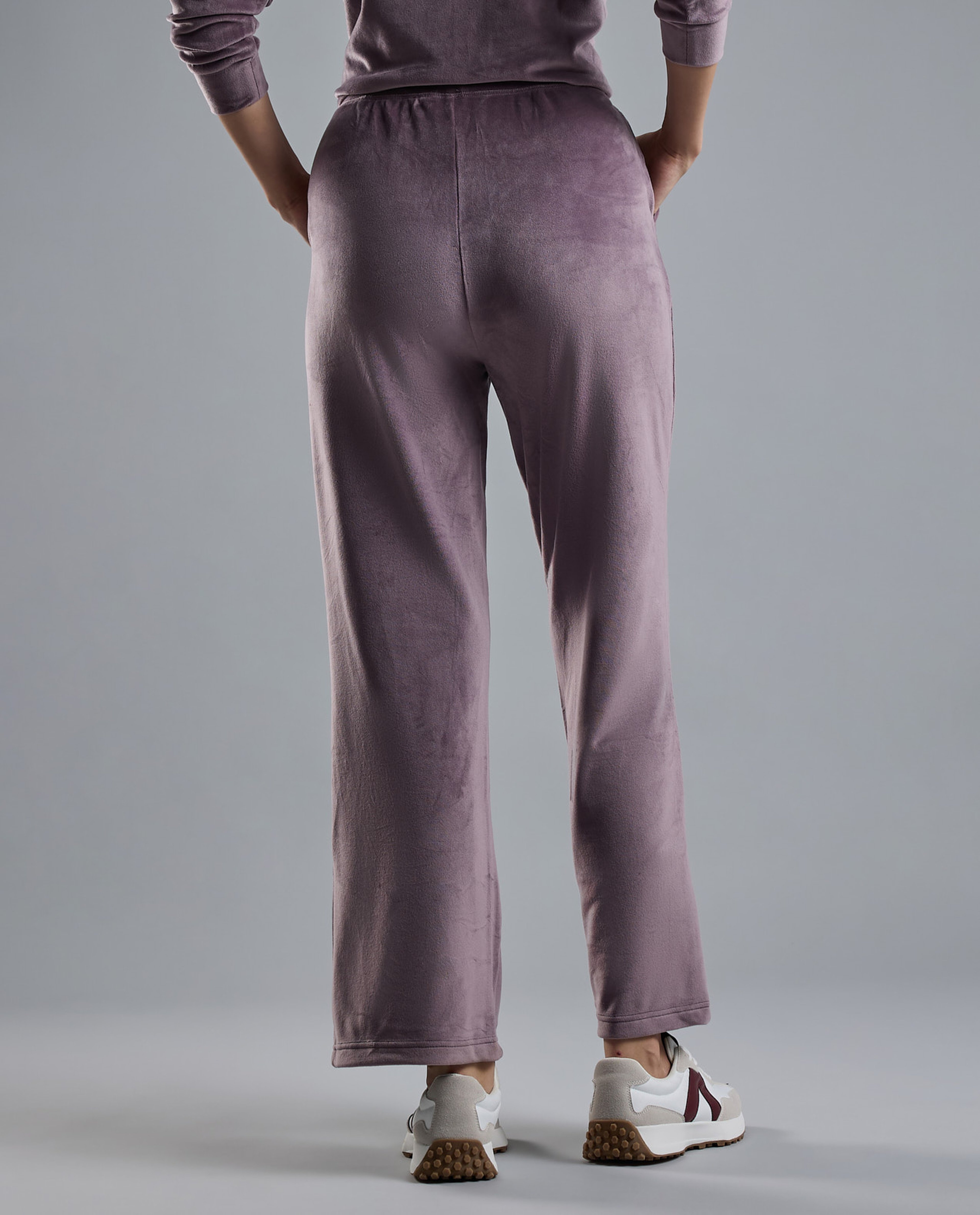 Solid Wide Leg Pants with Drawstring Waist