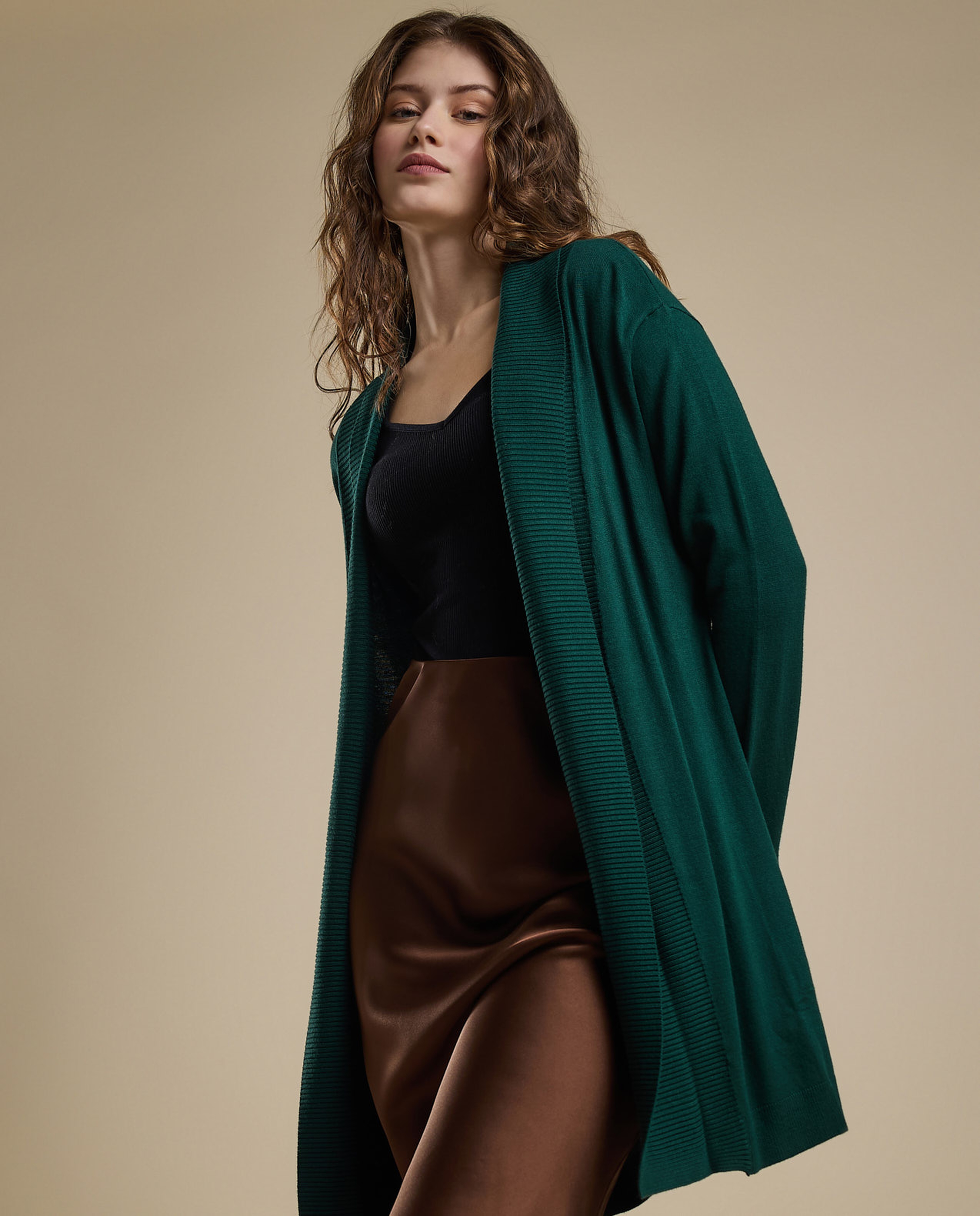 Solid Shrug with Long Sleeves