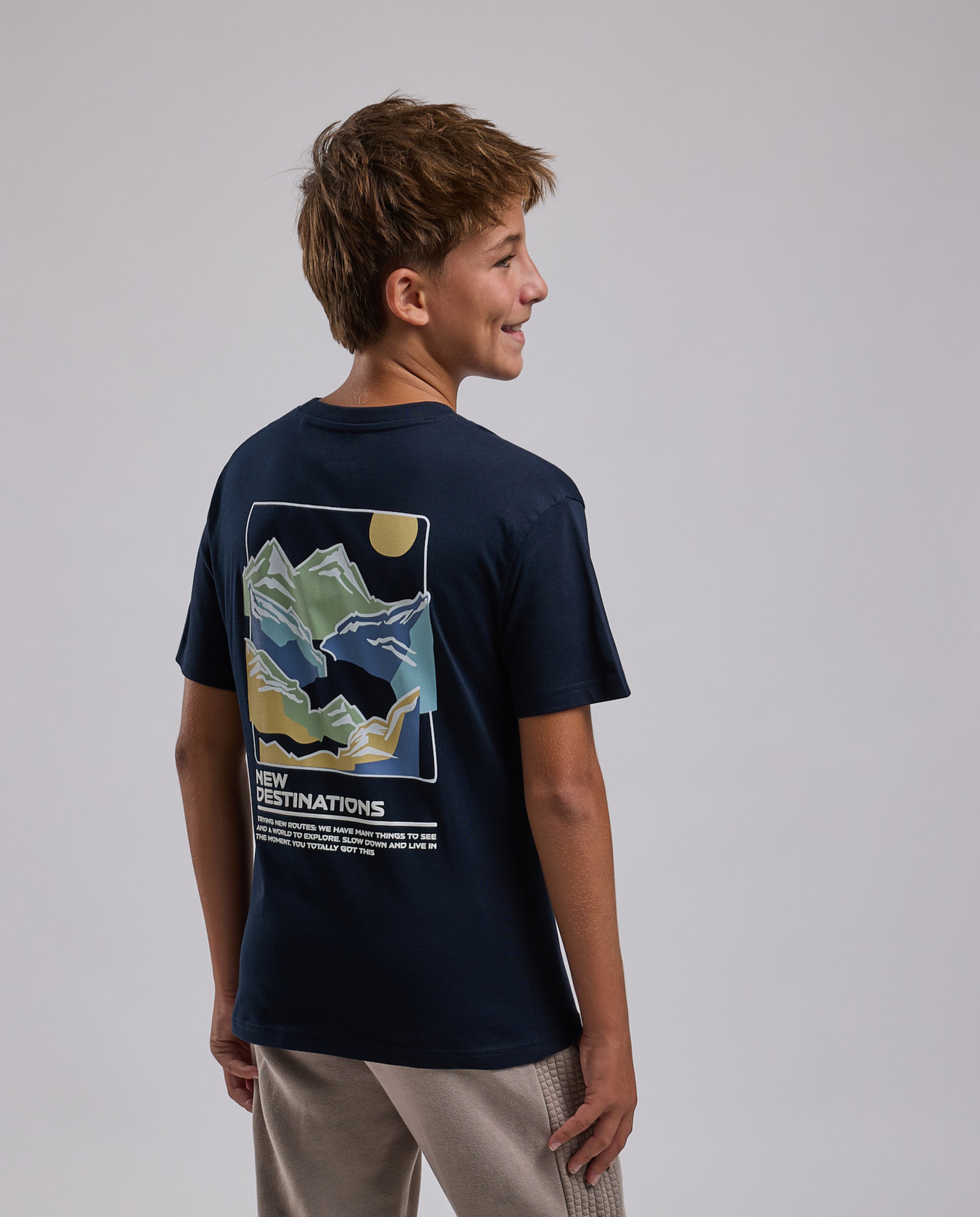 Printed T-Shirt with Crew Neck and Short Sleeves