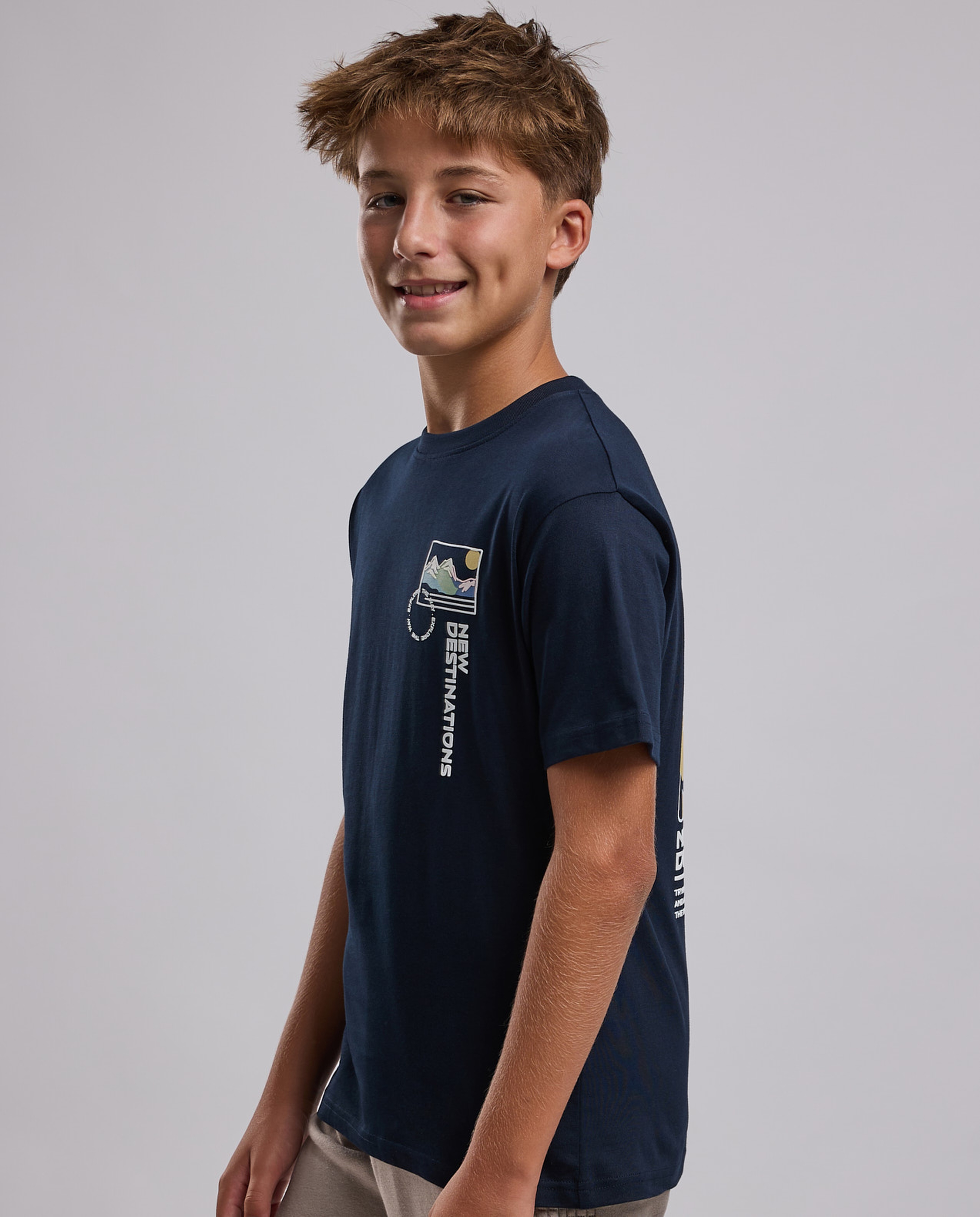 Printed T-Shirt with Crew Neck and Short Sleeves