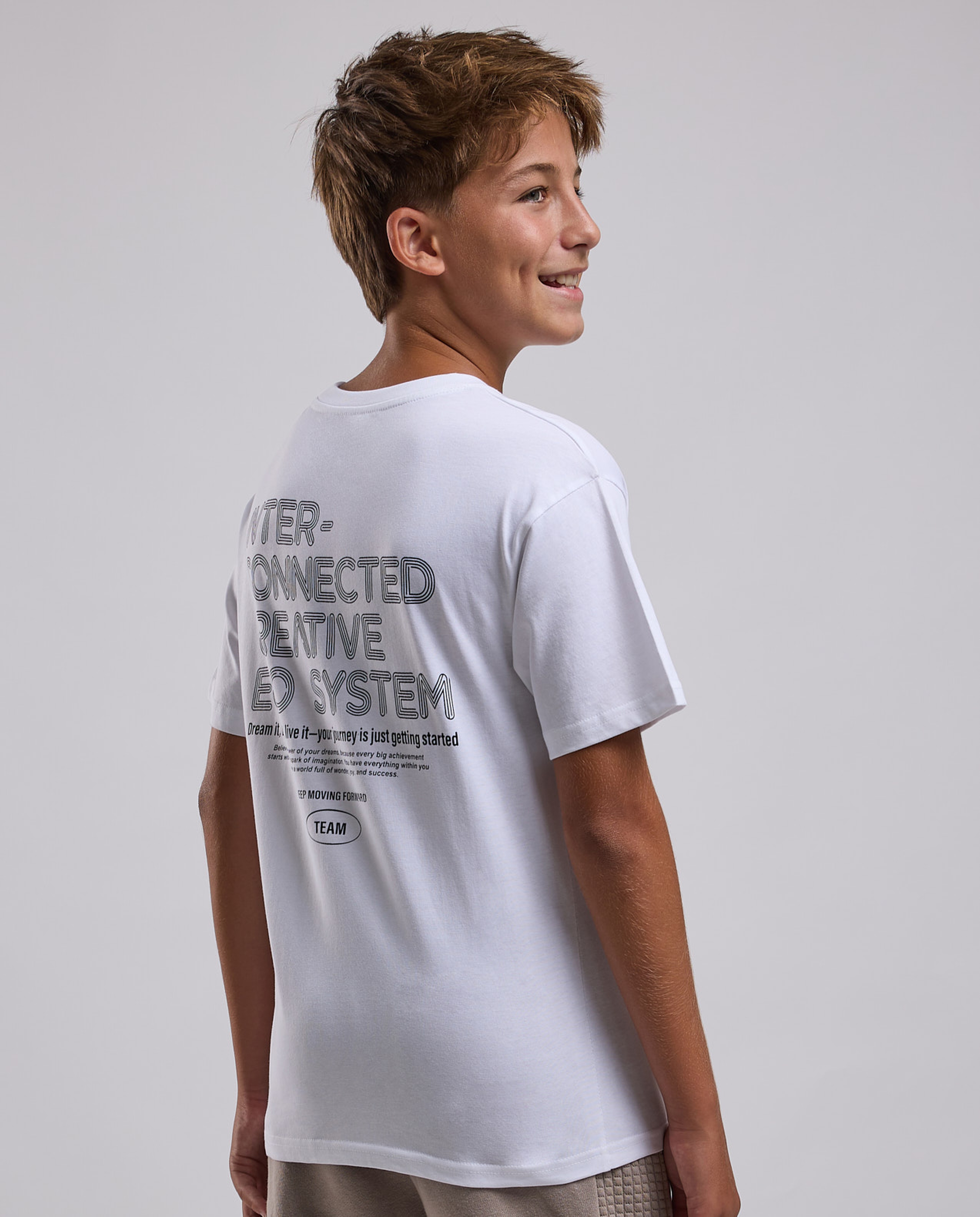 Printed T-Shirt with Crew Neck and Short Sleeves