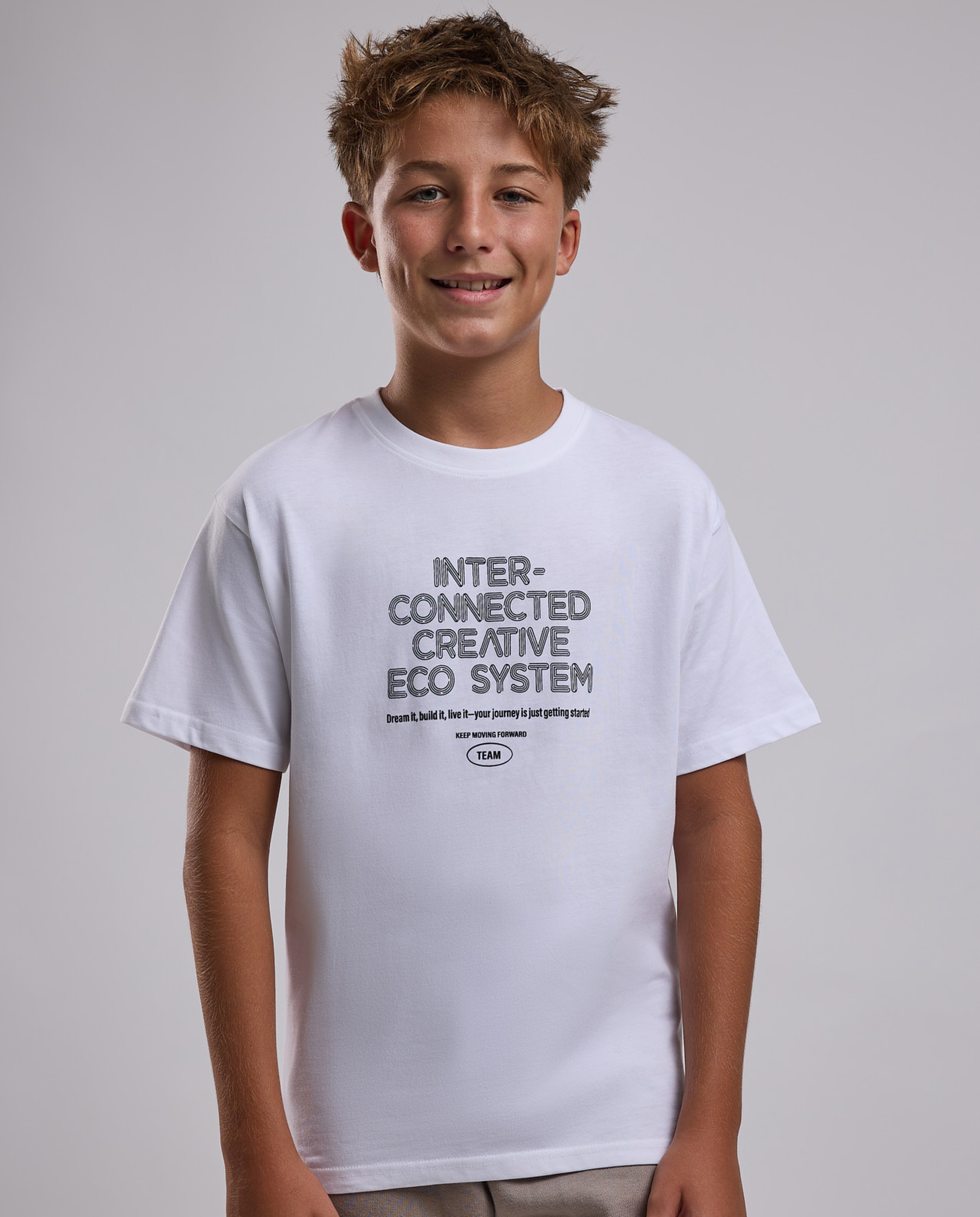 Printed T-Shirt with Crew Neck and Short Sleeves