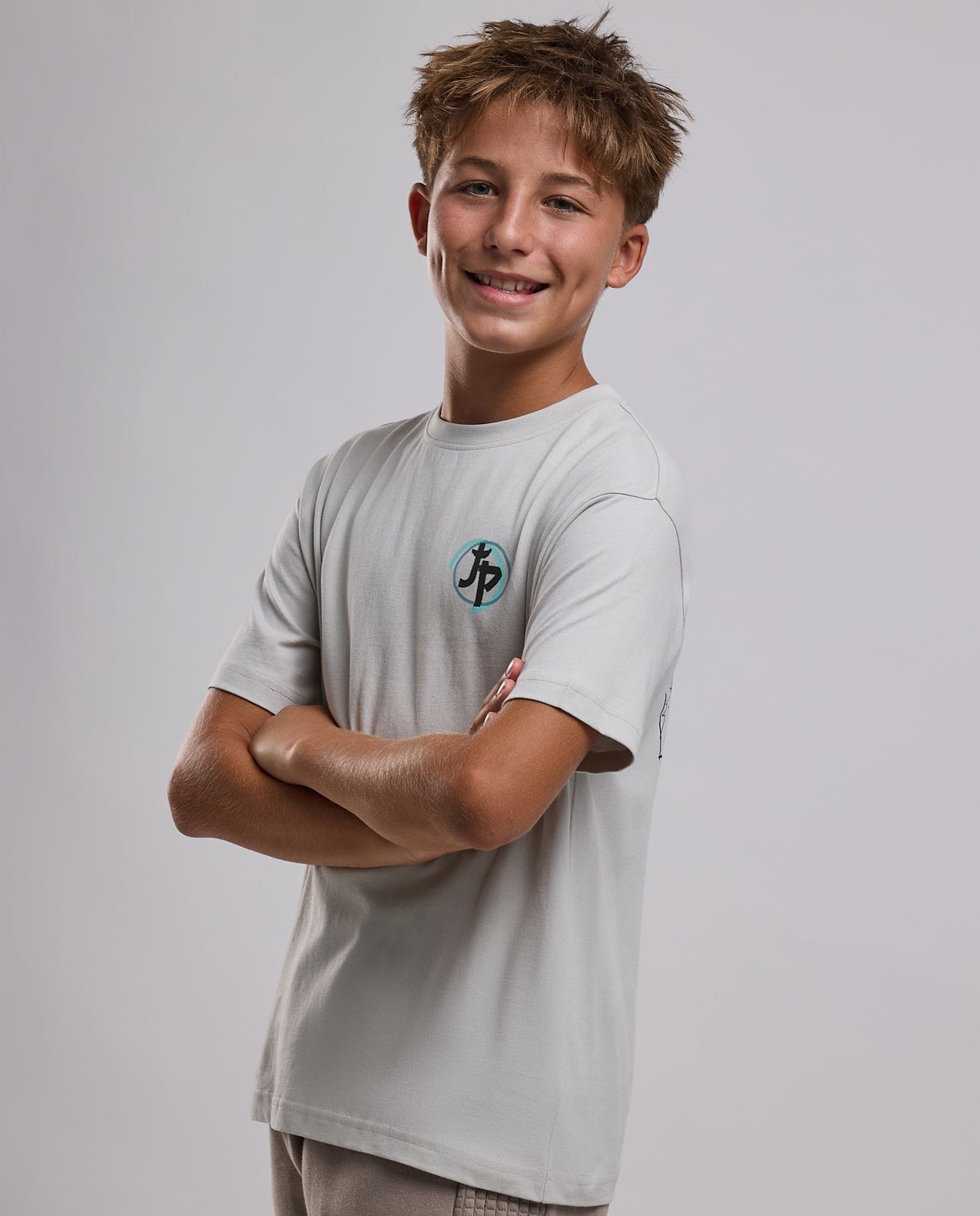 Printed T-Shirt with Crew Neck and Short Sleeves