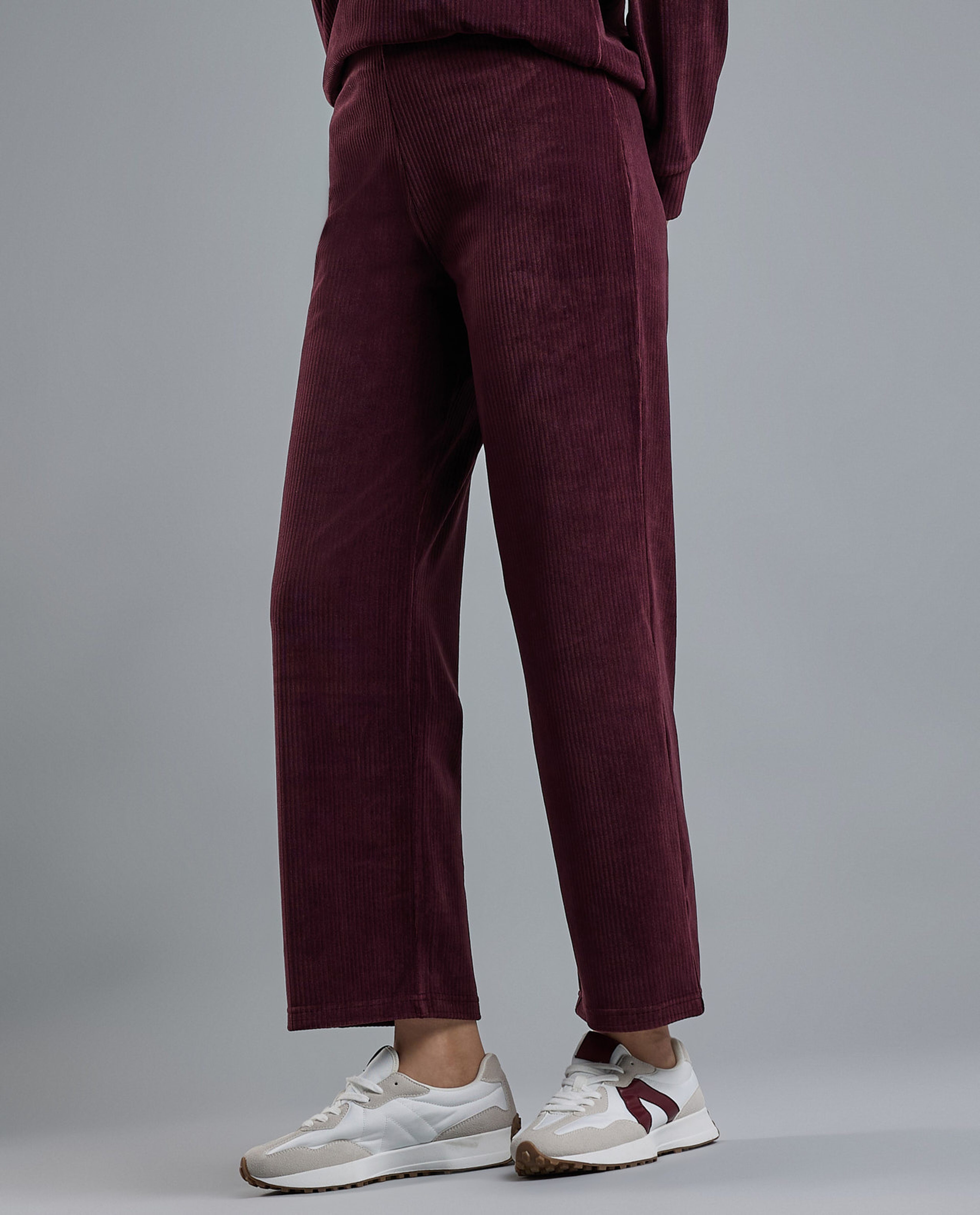 Solid Wide Leg Pants with Drawstring Waist