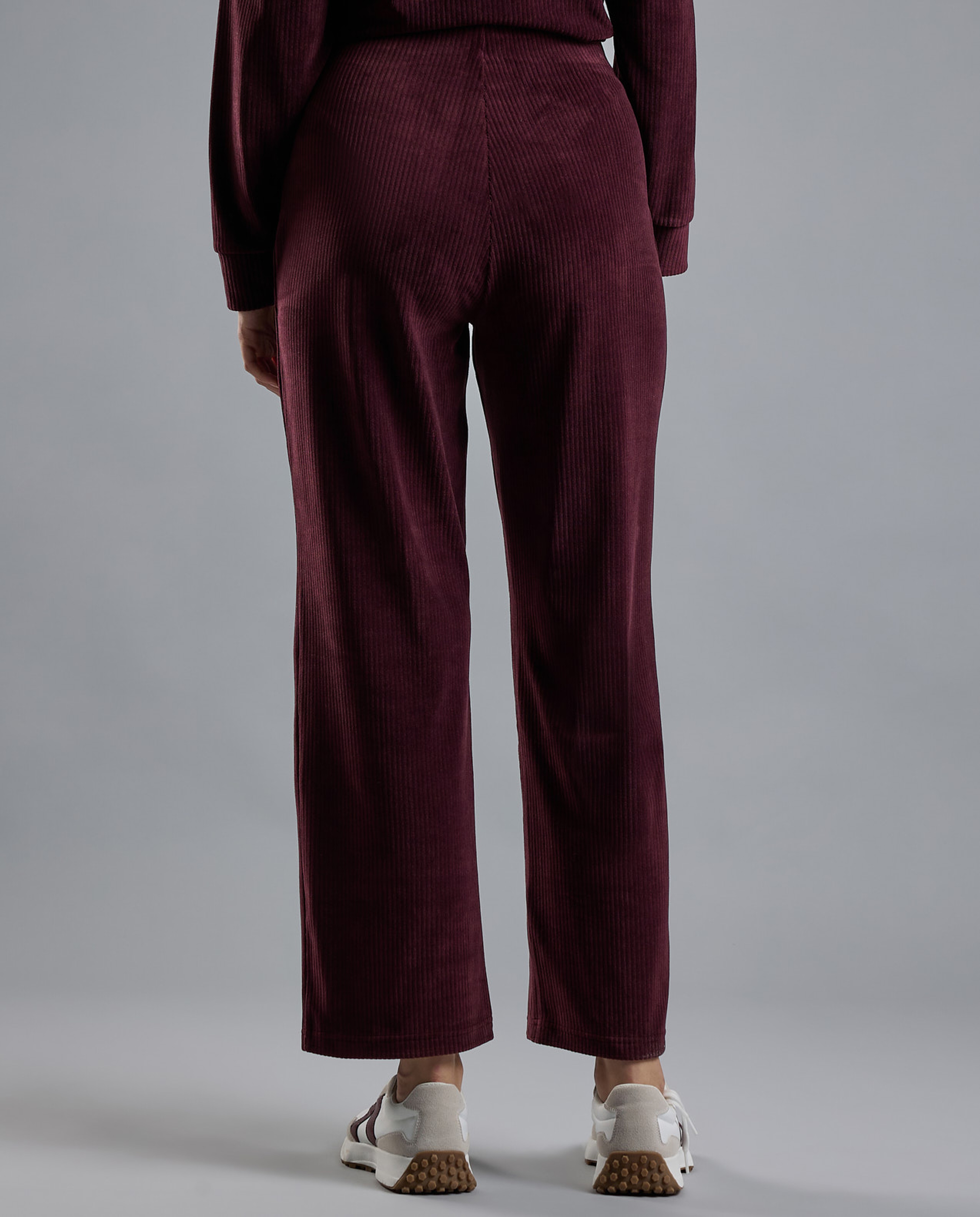 Solid Wide Leg Pants with Drawstring Waist