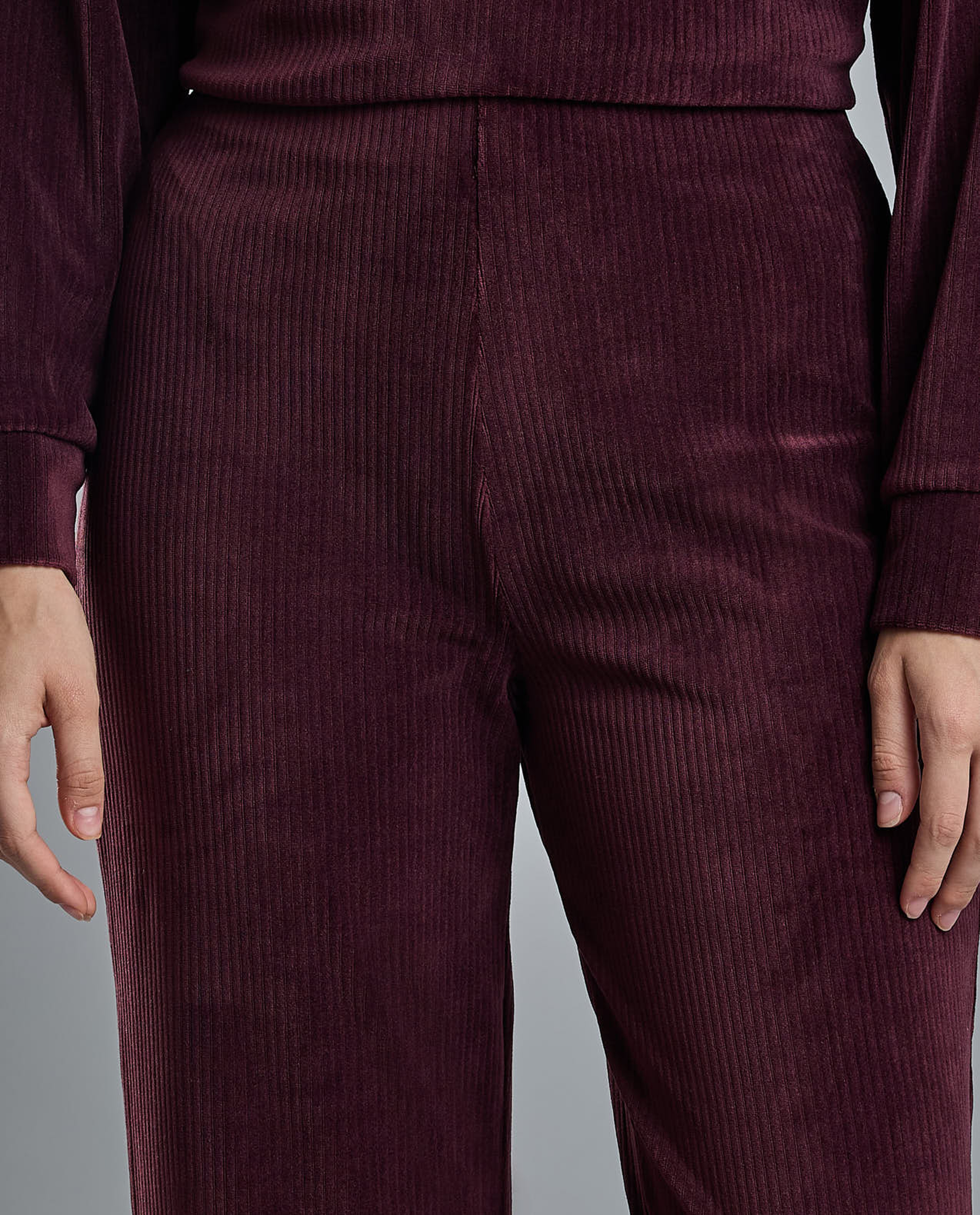 Solid Wide Leg Pants with Drawstring Waist