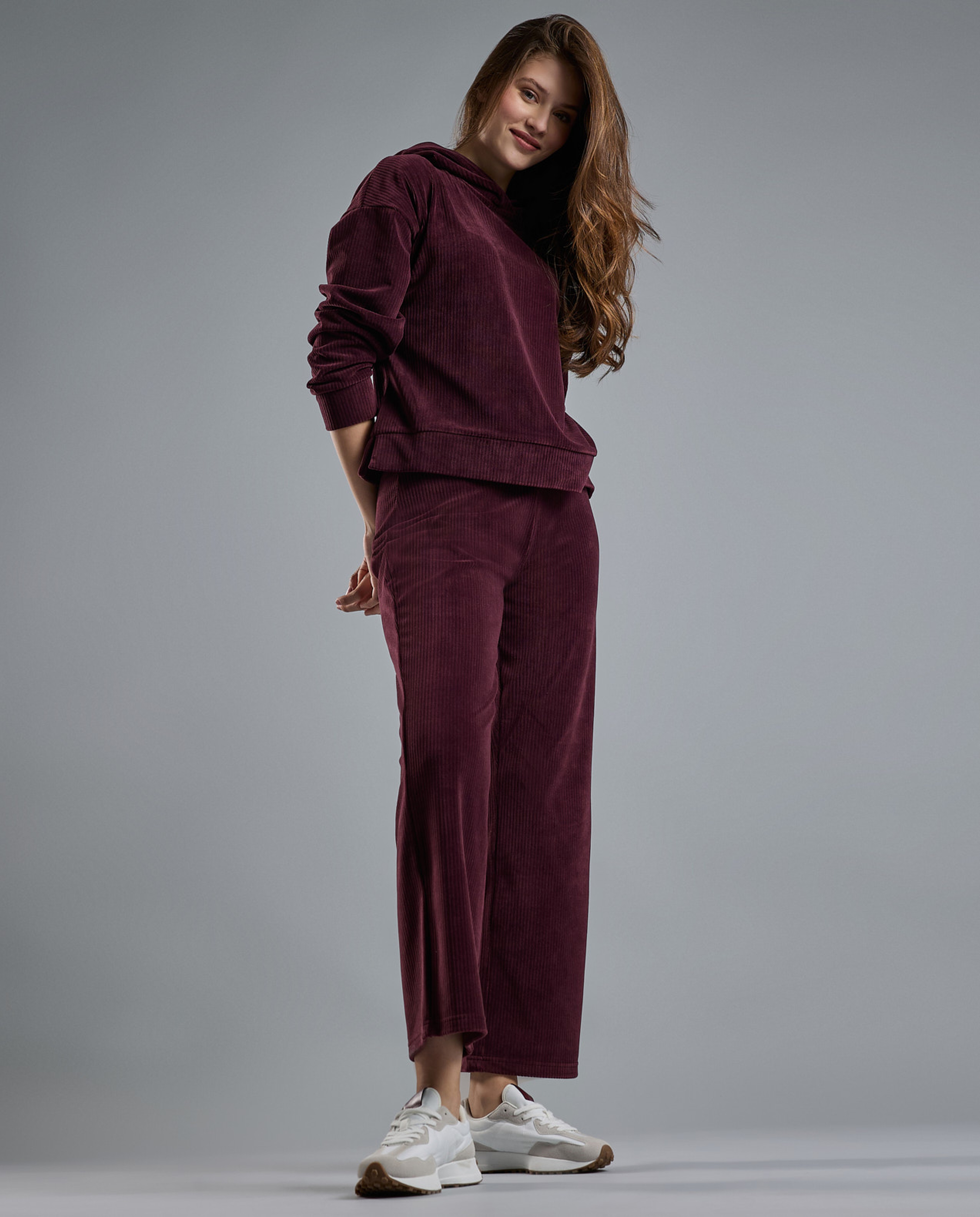 Solid Wide Leg Pants with Drawstring Waist