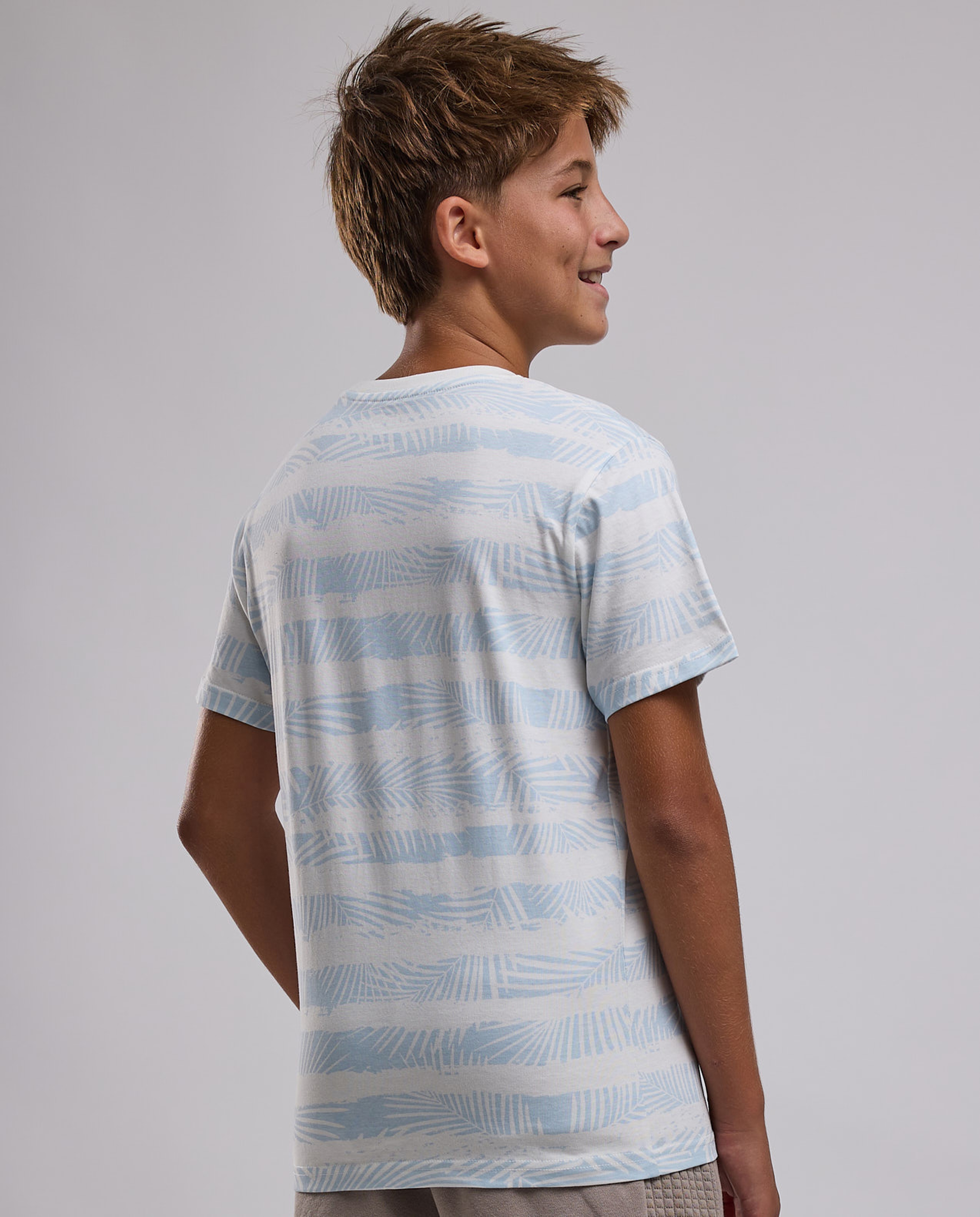 Striped T-Shirt with Crew Neck and Short Sleeves