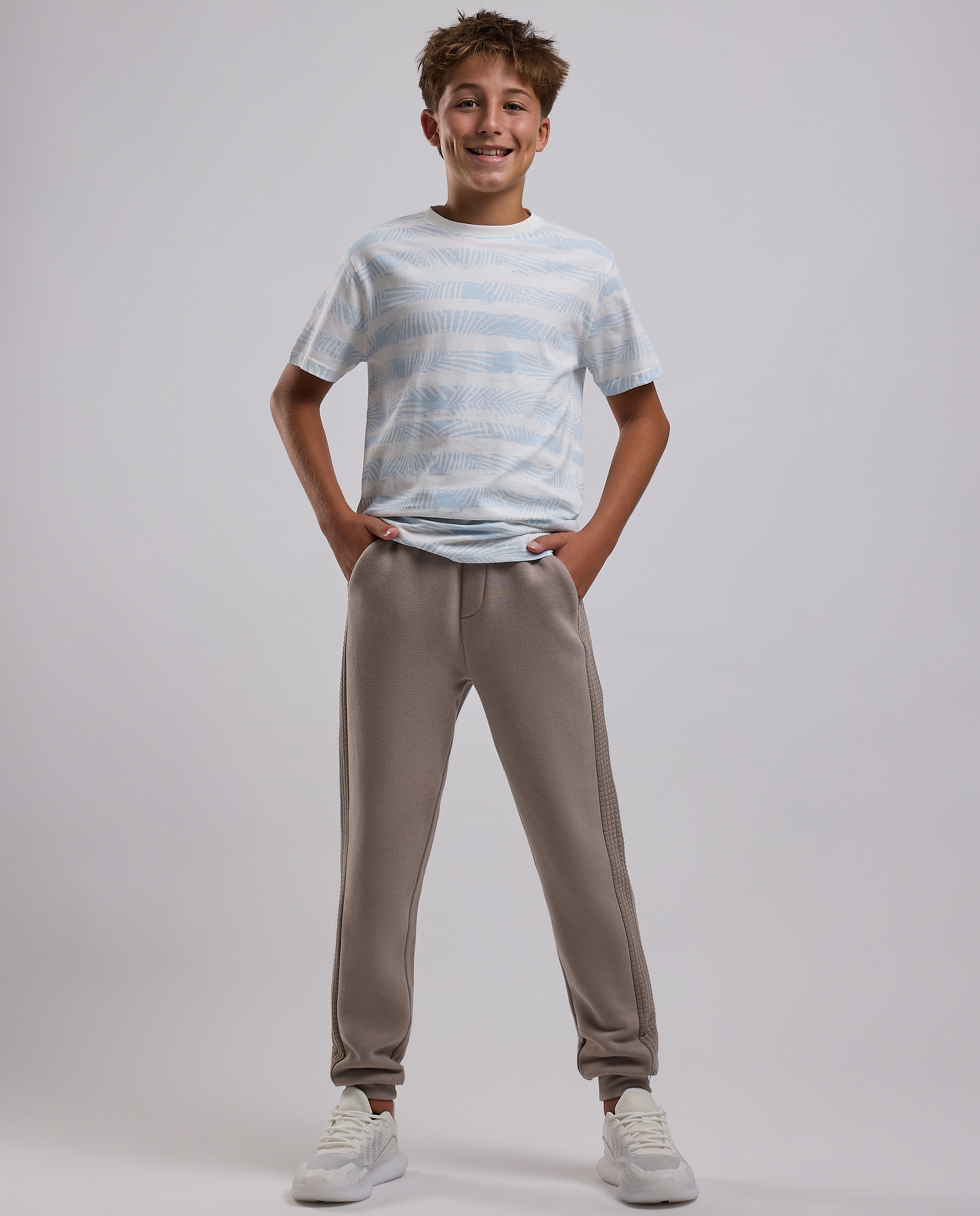 Striped T-Shirt with Crew Neck and Short Sleeves