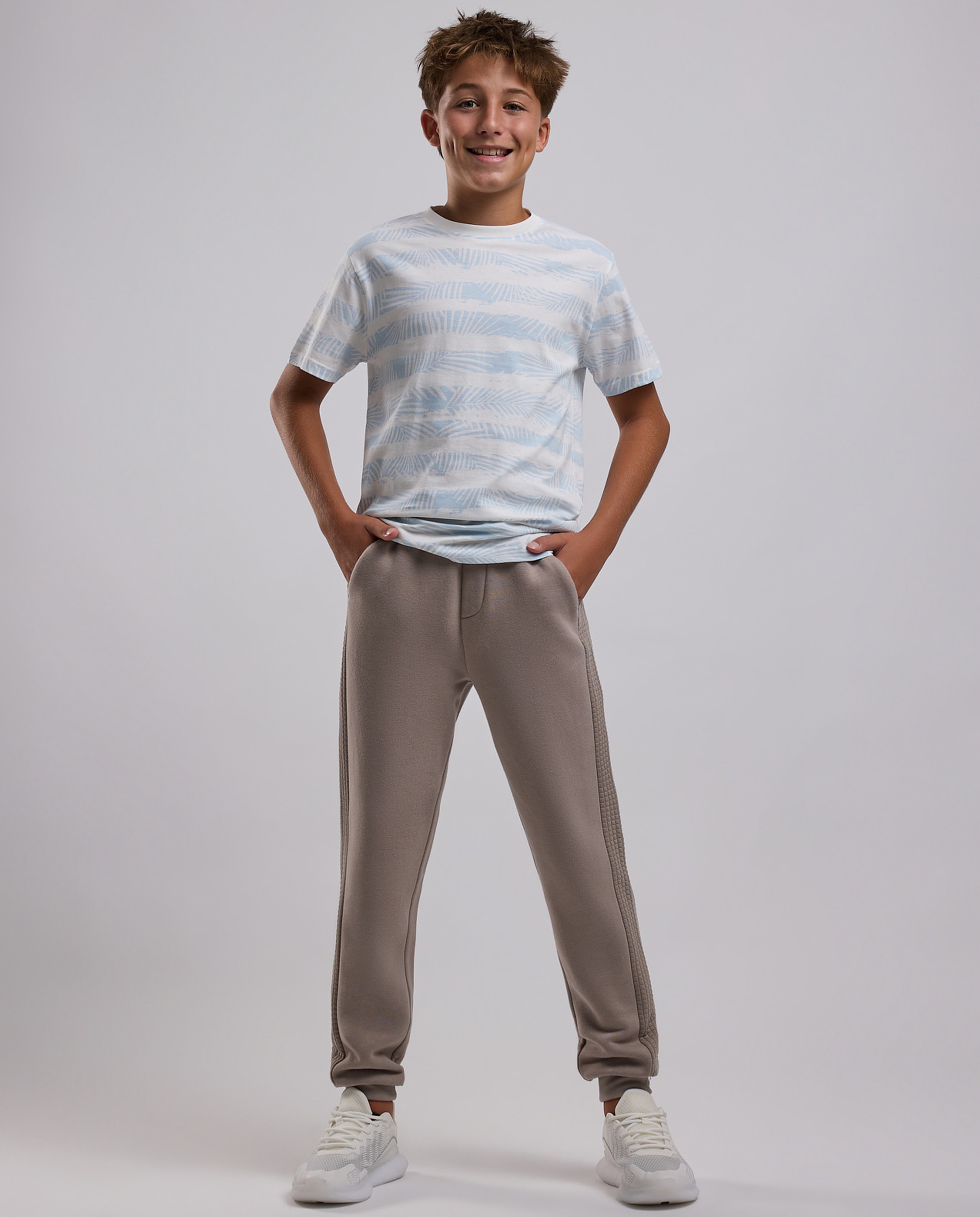 Striped T-Shirt with Crew Neck and Short Sleeves