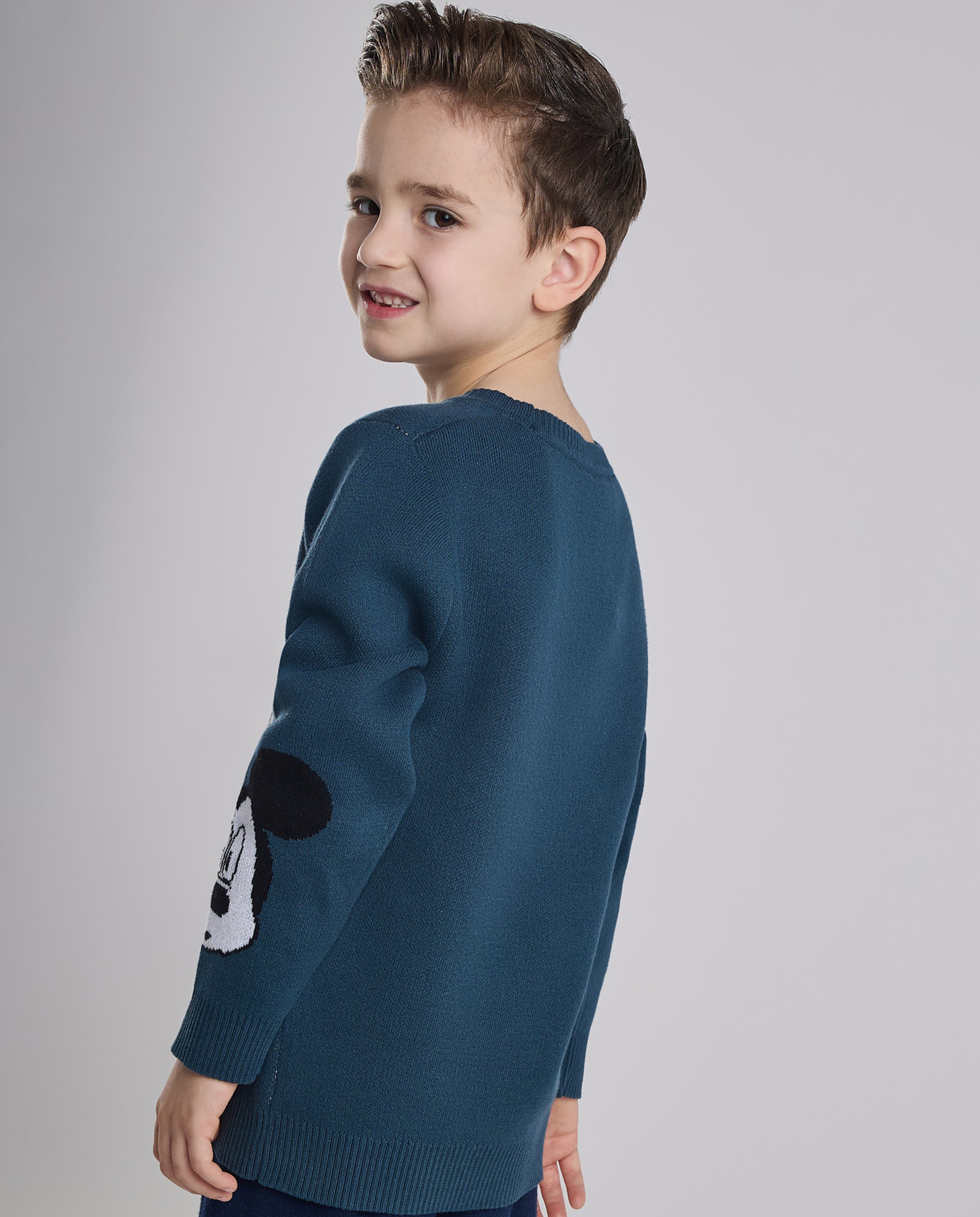 Mickey Mouse Sweater with Crew Neck and Long Sleeves
