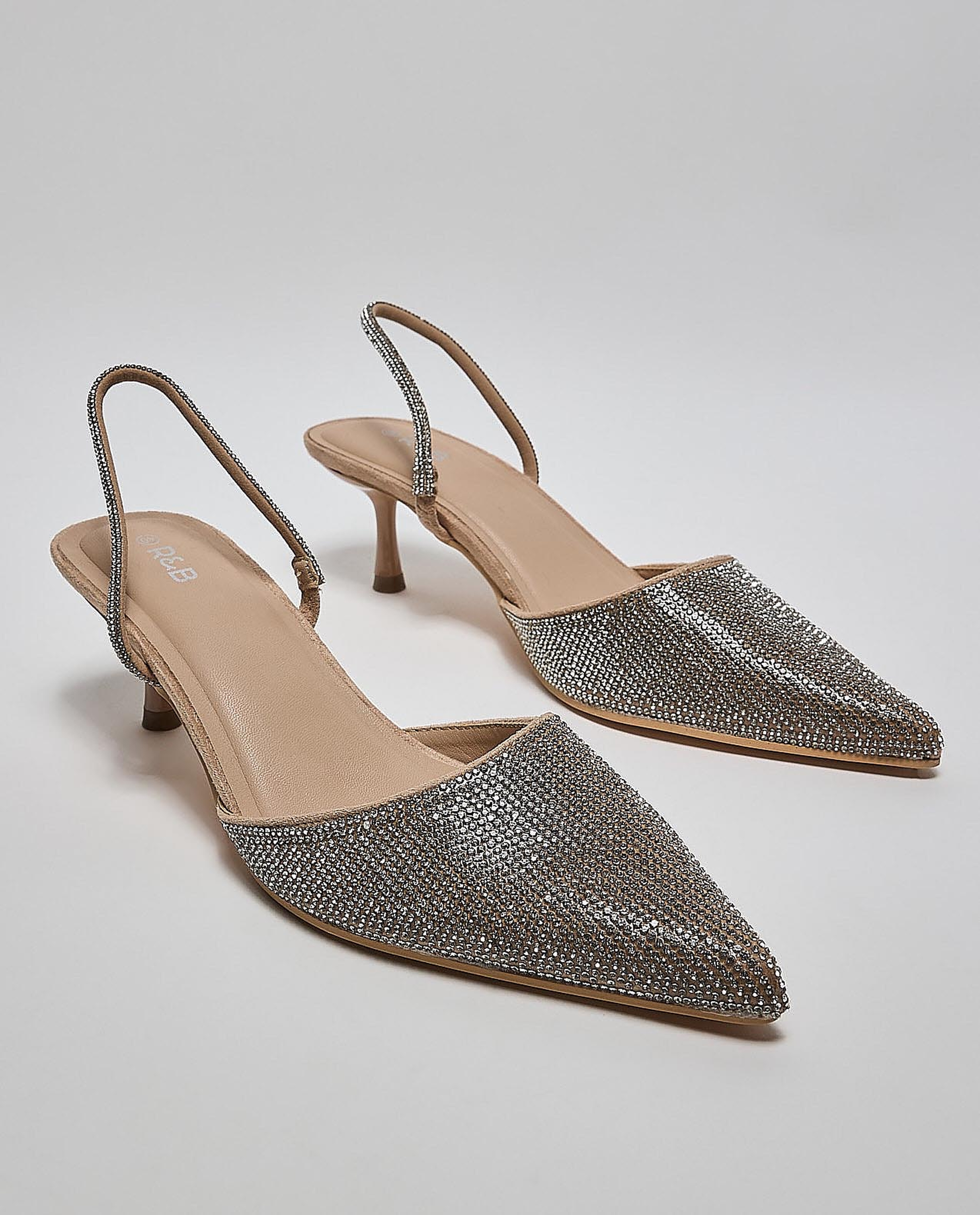Embellished Slingback Pumps