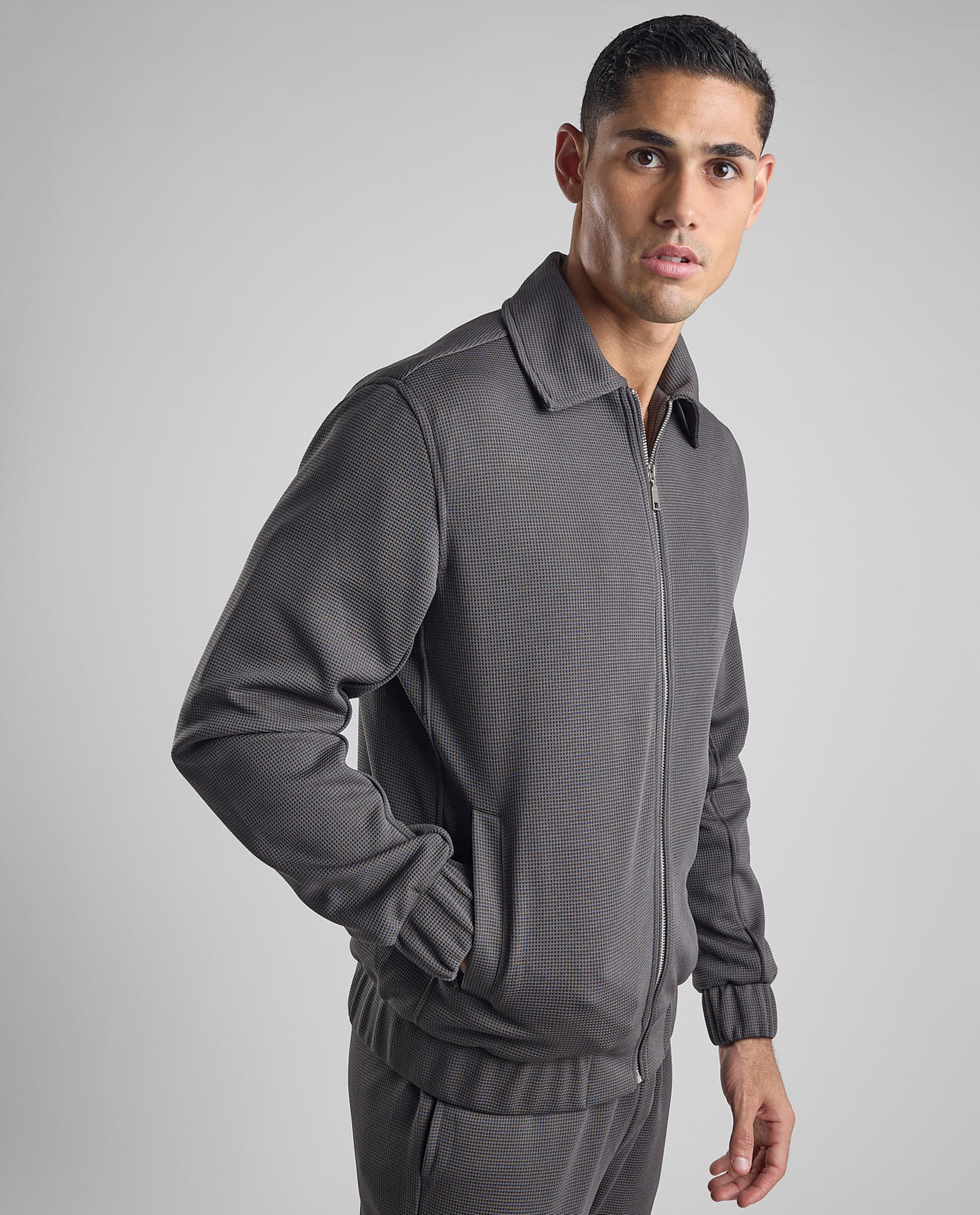 Solid Jacket with Zipper Closure