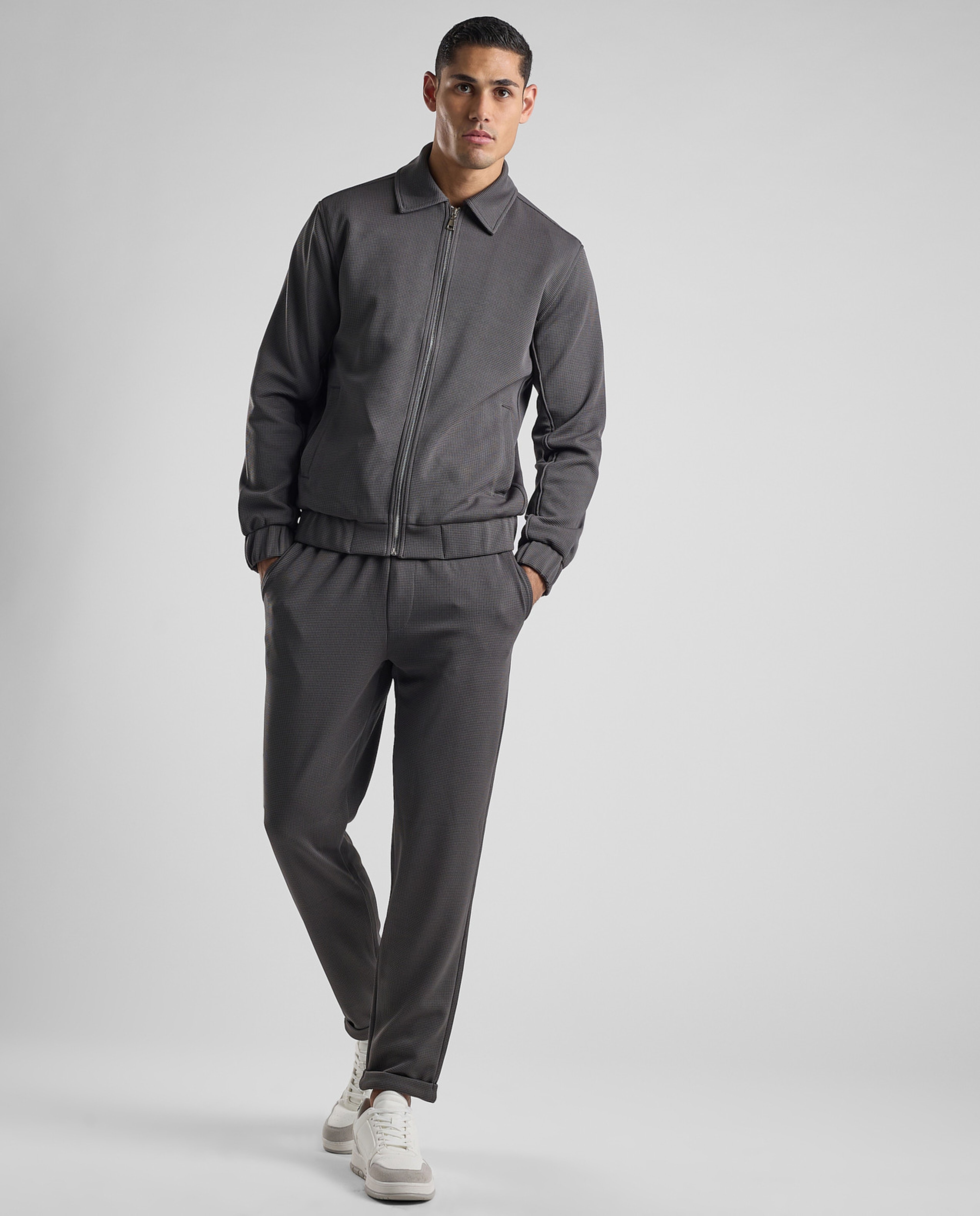 Solid Jacket with Zipper Closure