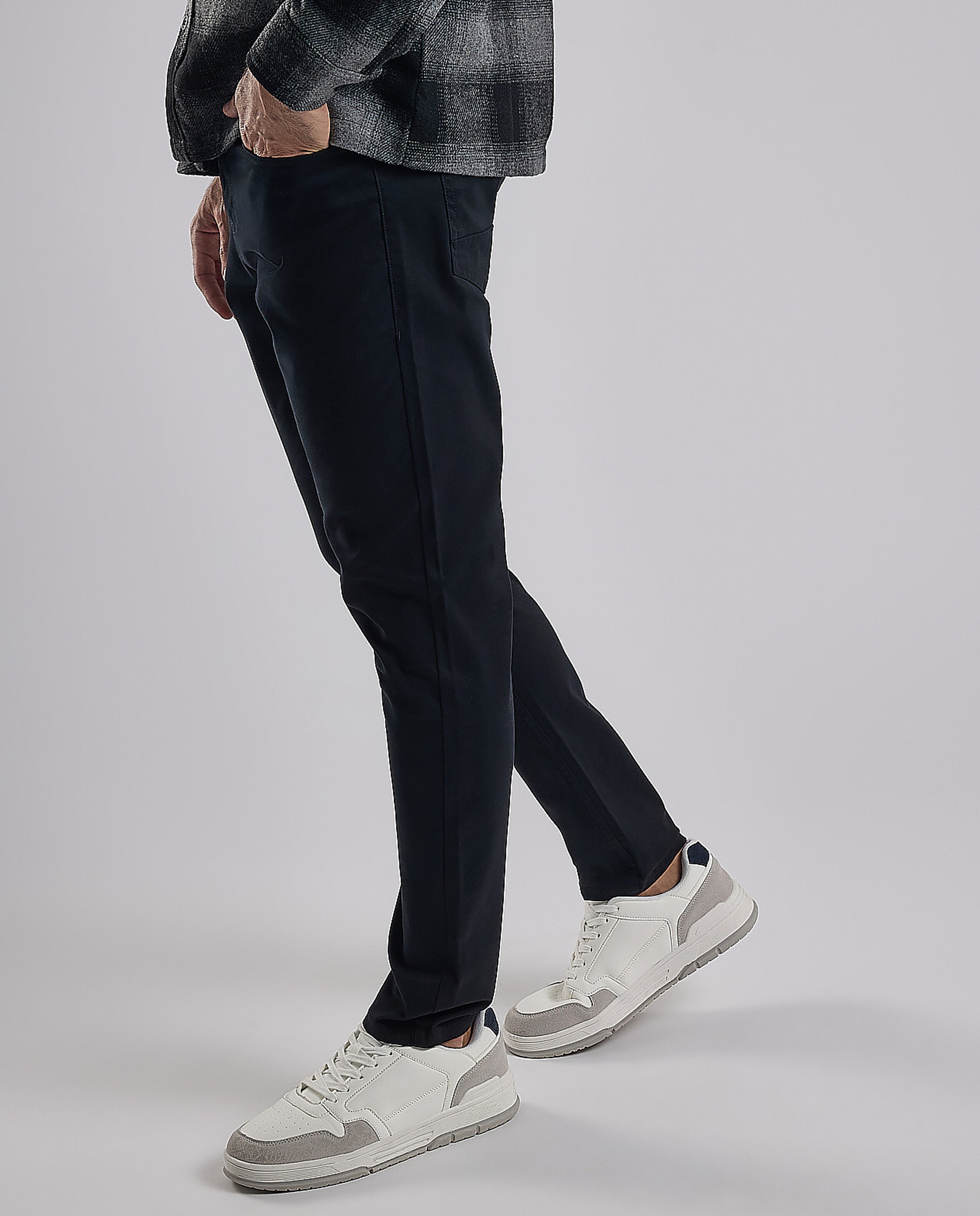 Solid Woven Pants with Button Closure