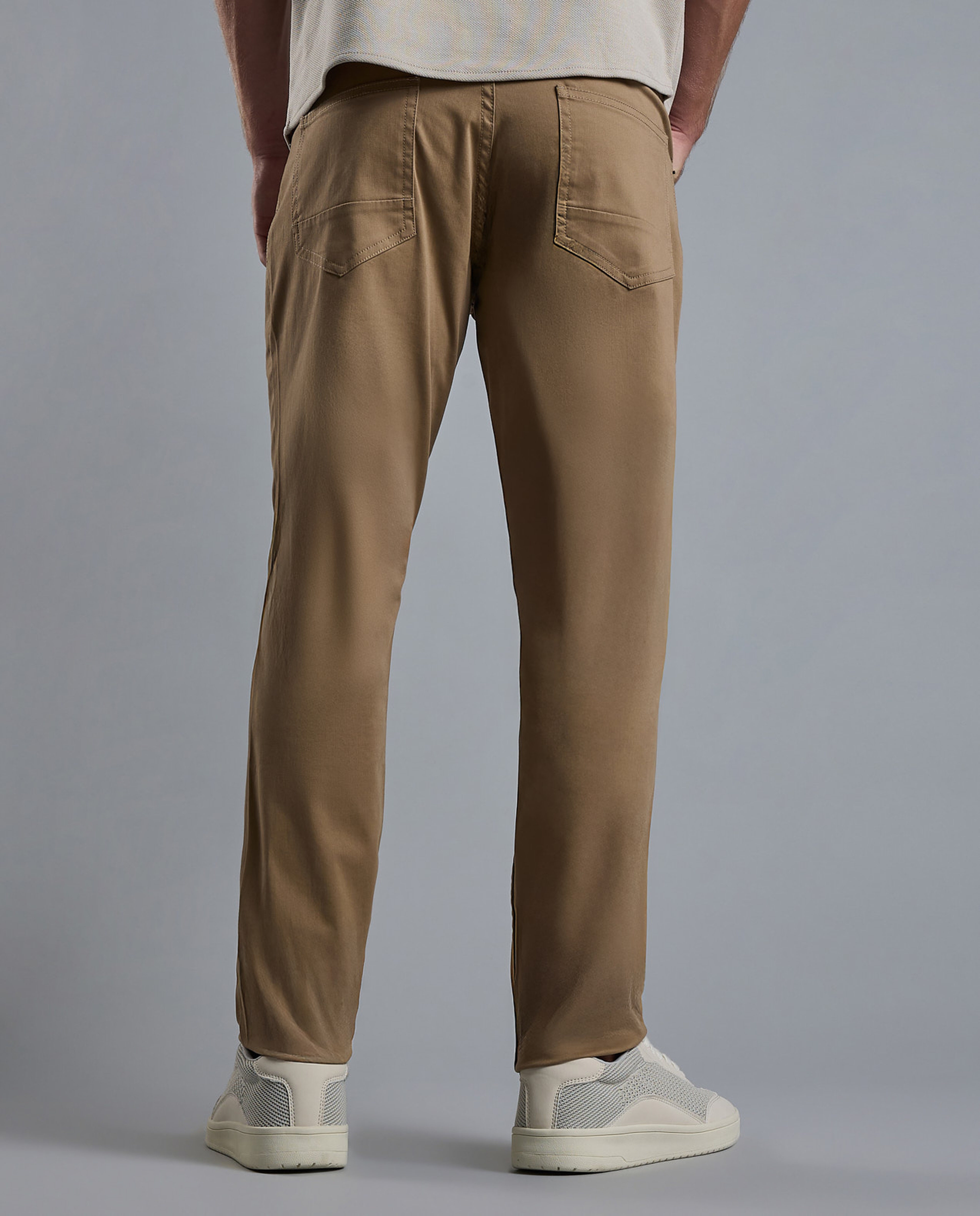 Solid Woven Pants with Button Closure