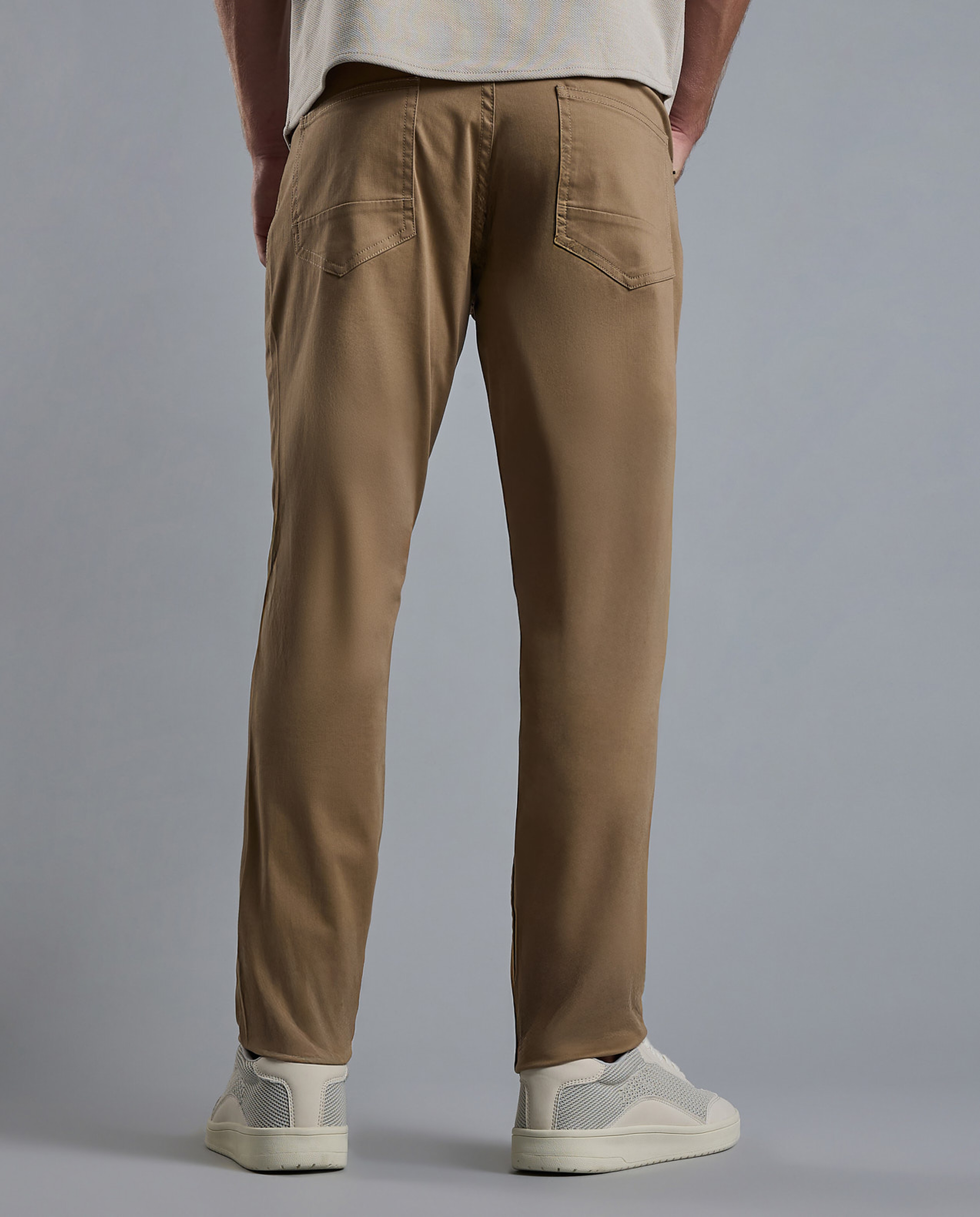 Solid Woven Pants with Button Closure
