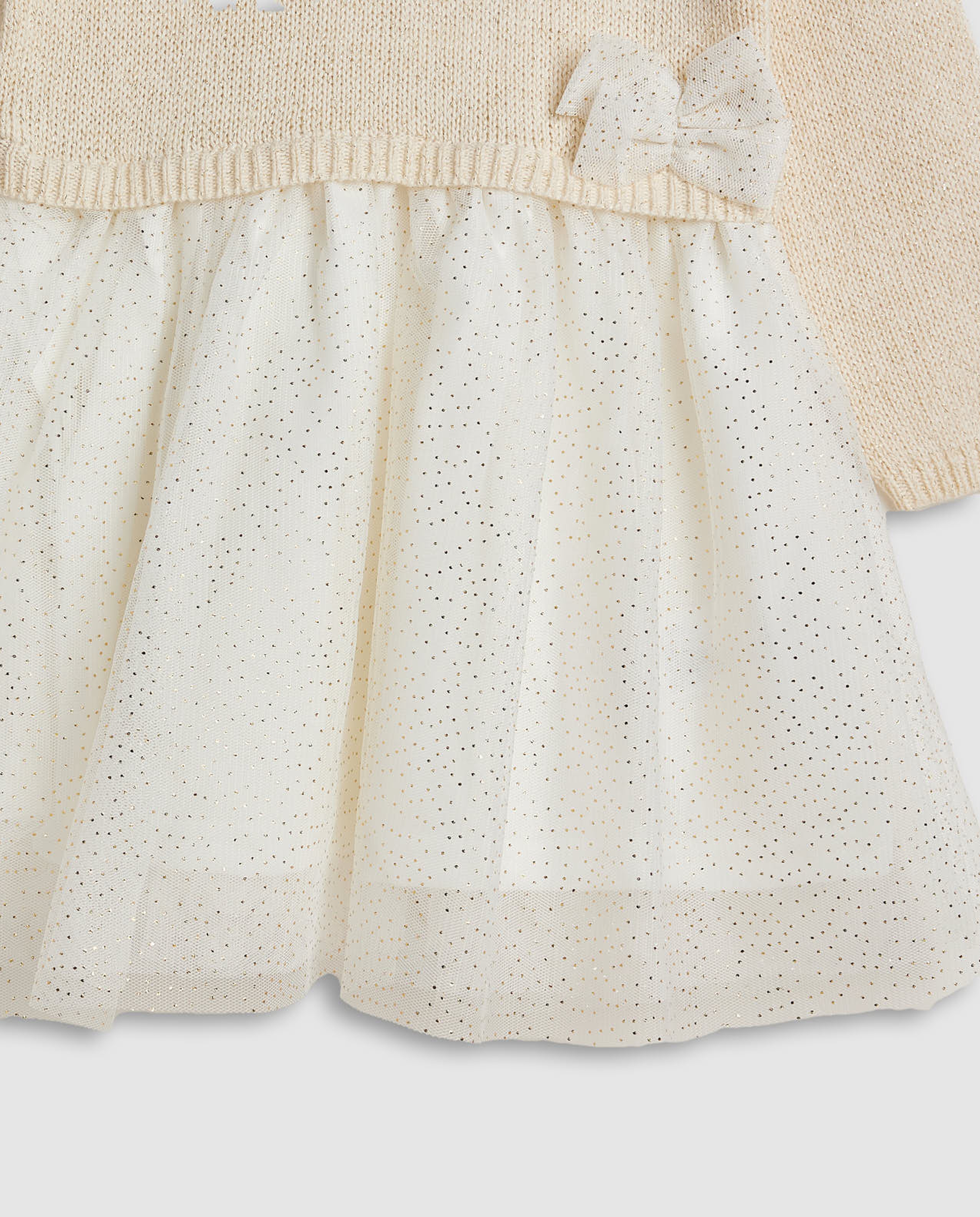 Knitted Flit and Flare Dress with Long Sleeves