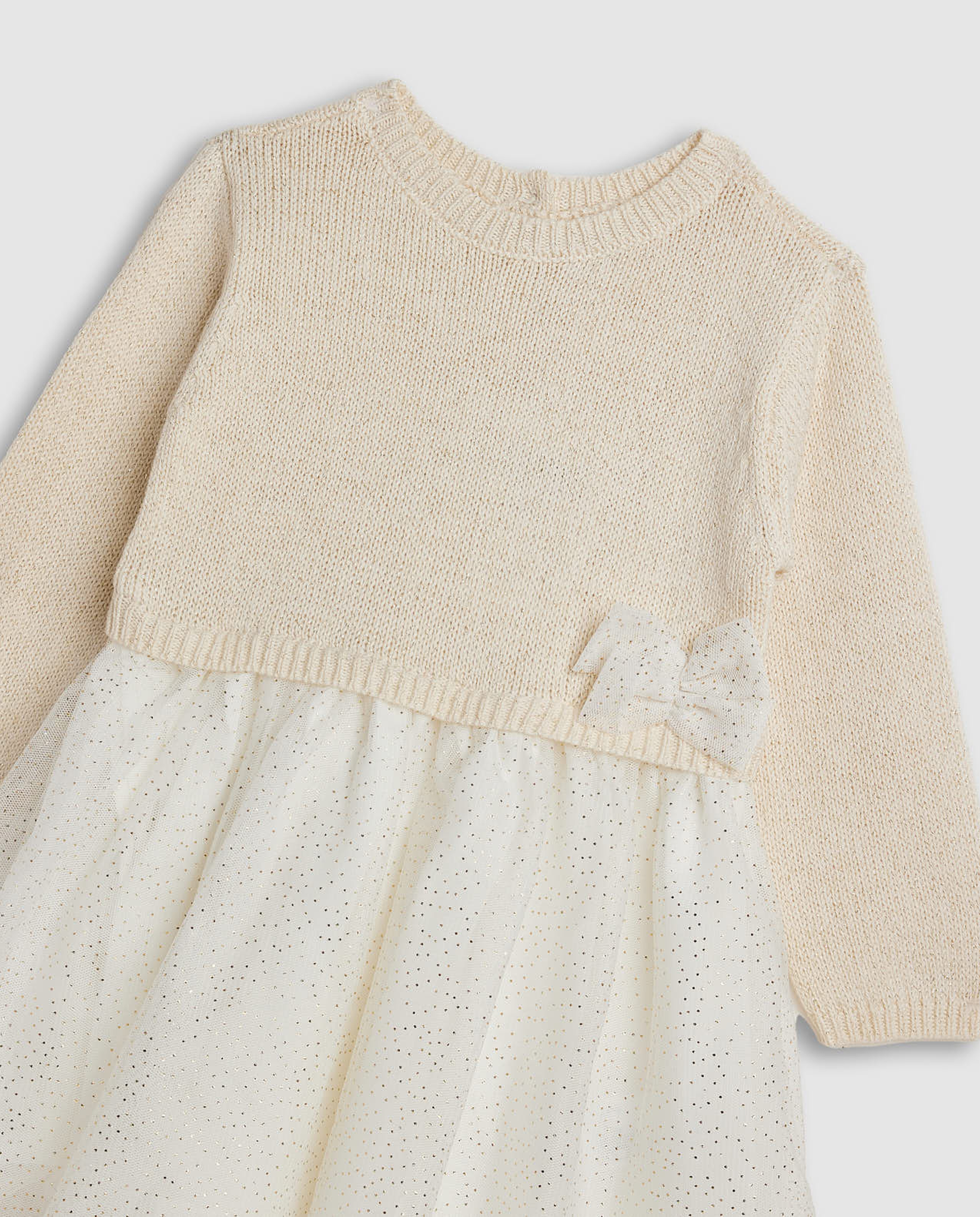 Knitted Flit and Flare Dress with Long Sleeves