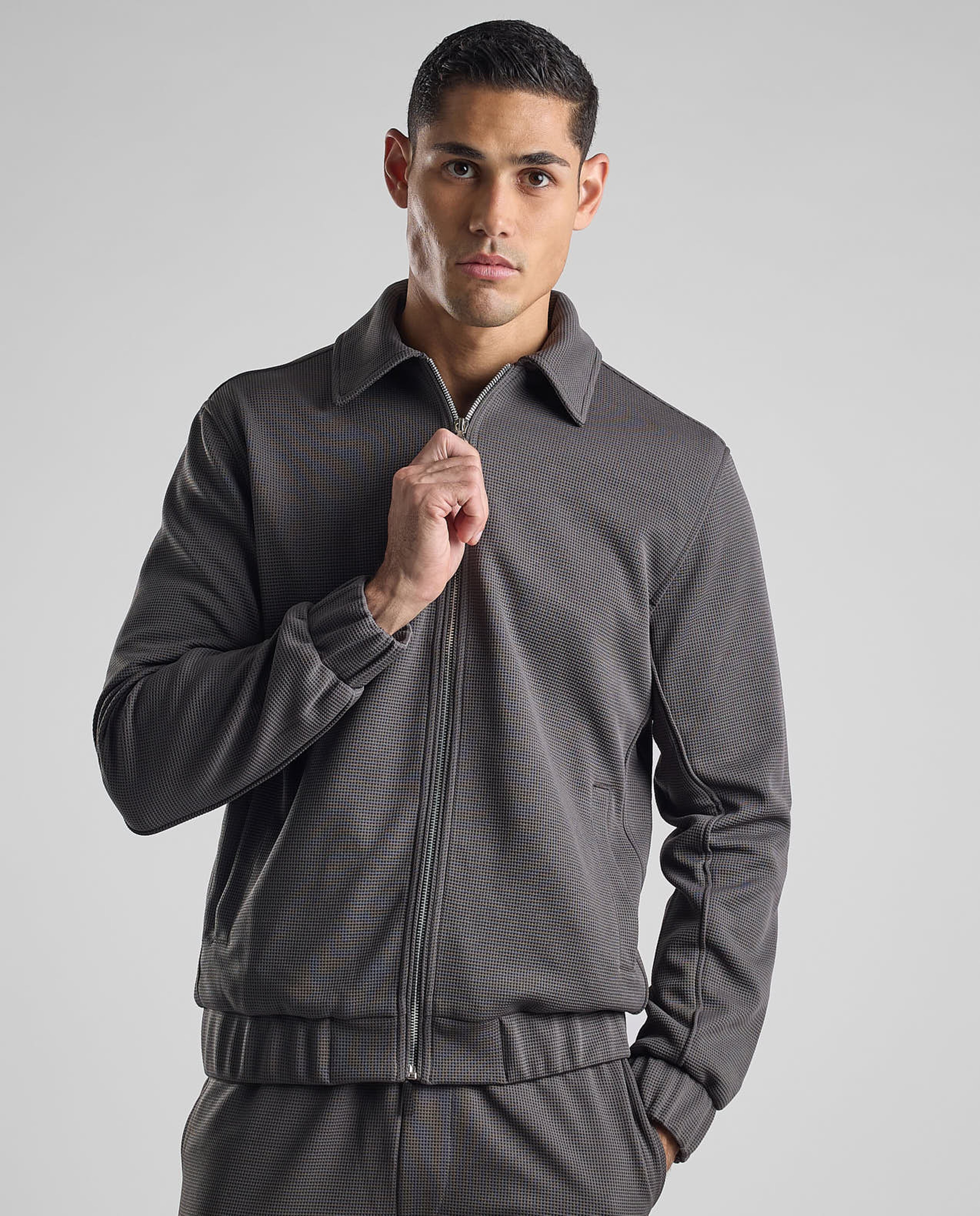 Solid Jacket with Zipper Closure