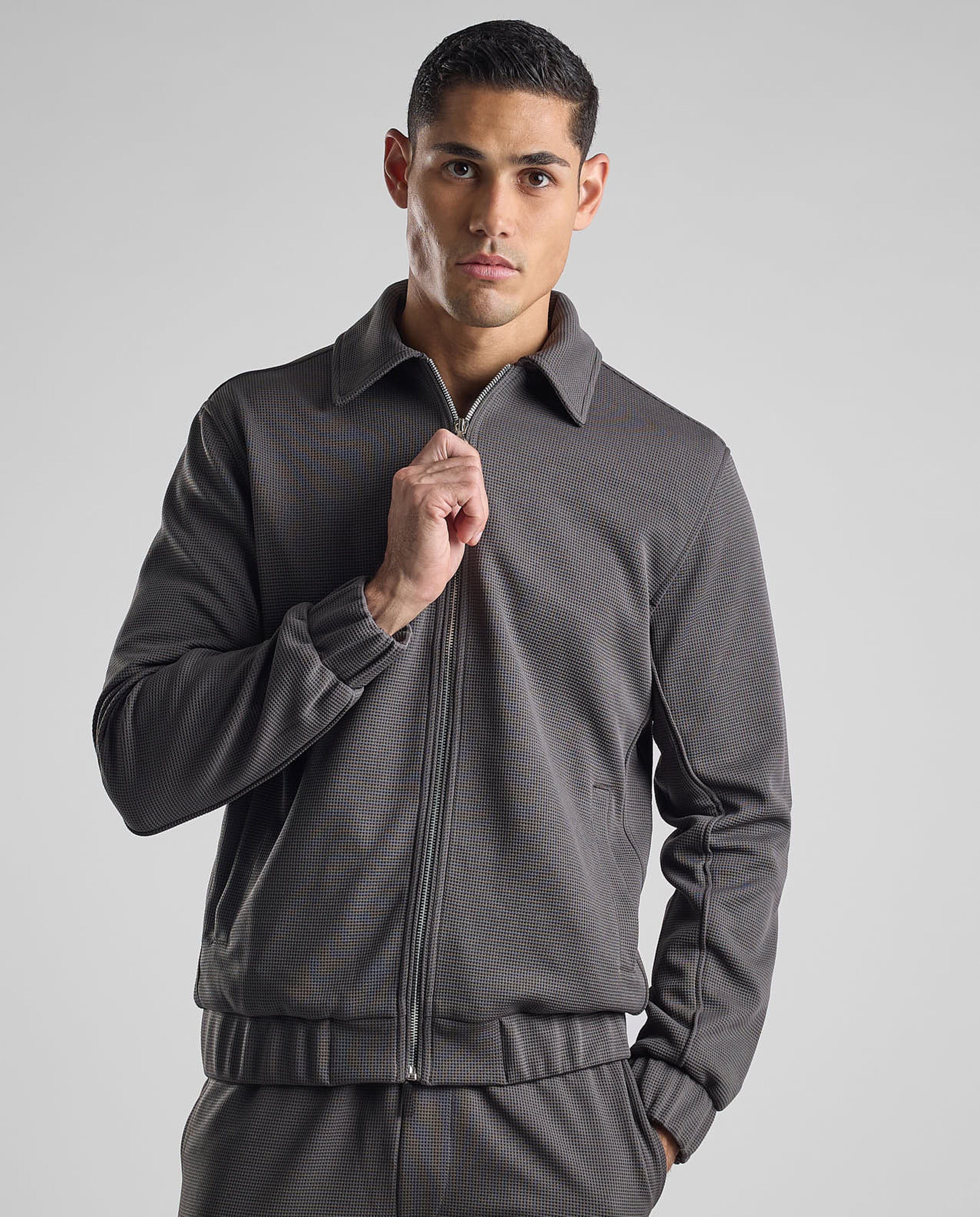 Solid Jacket with Zipper Closure