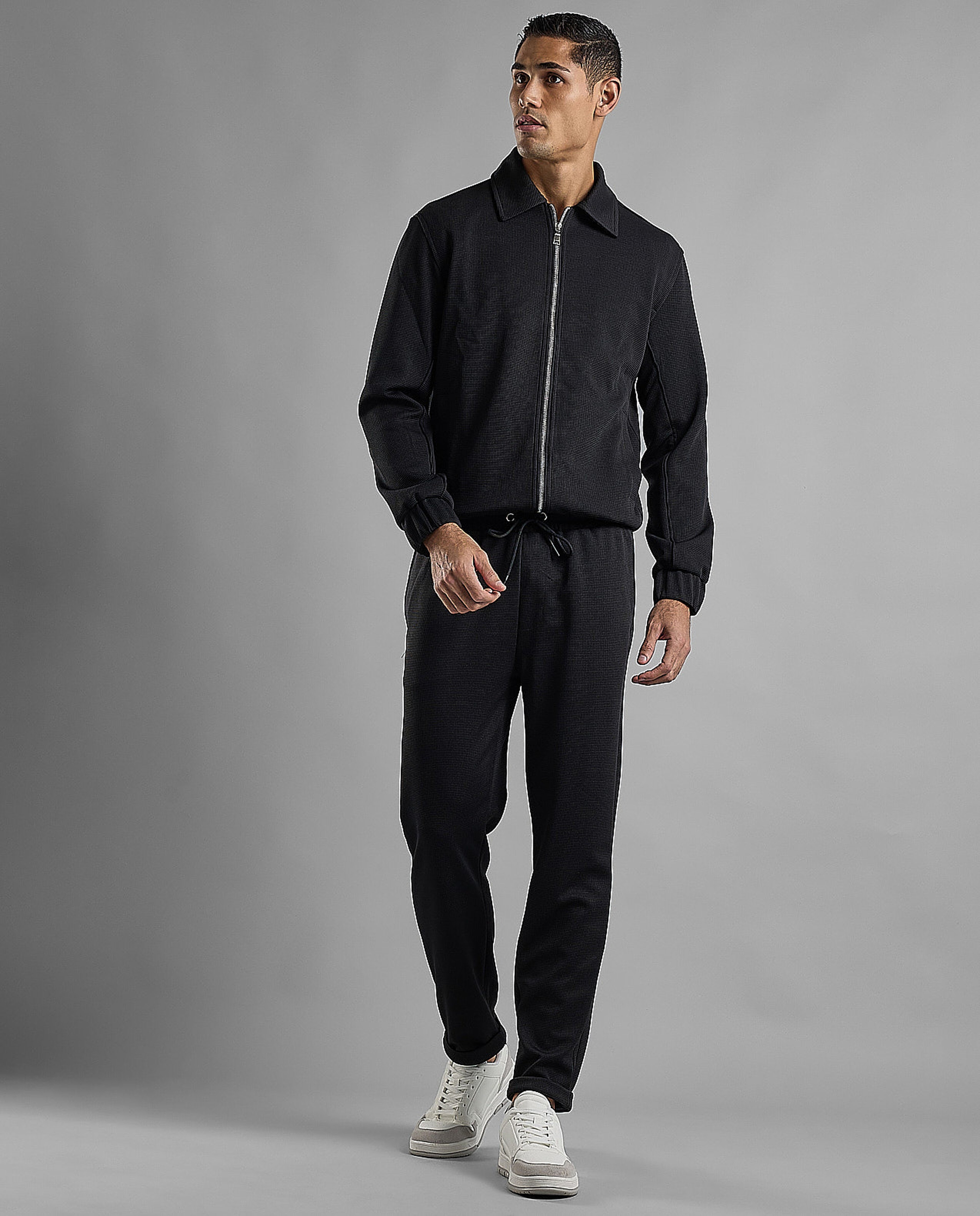 Solid Jacket with Zipper Closure