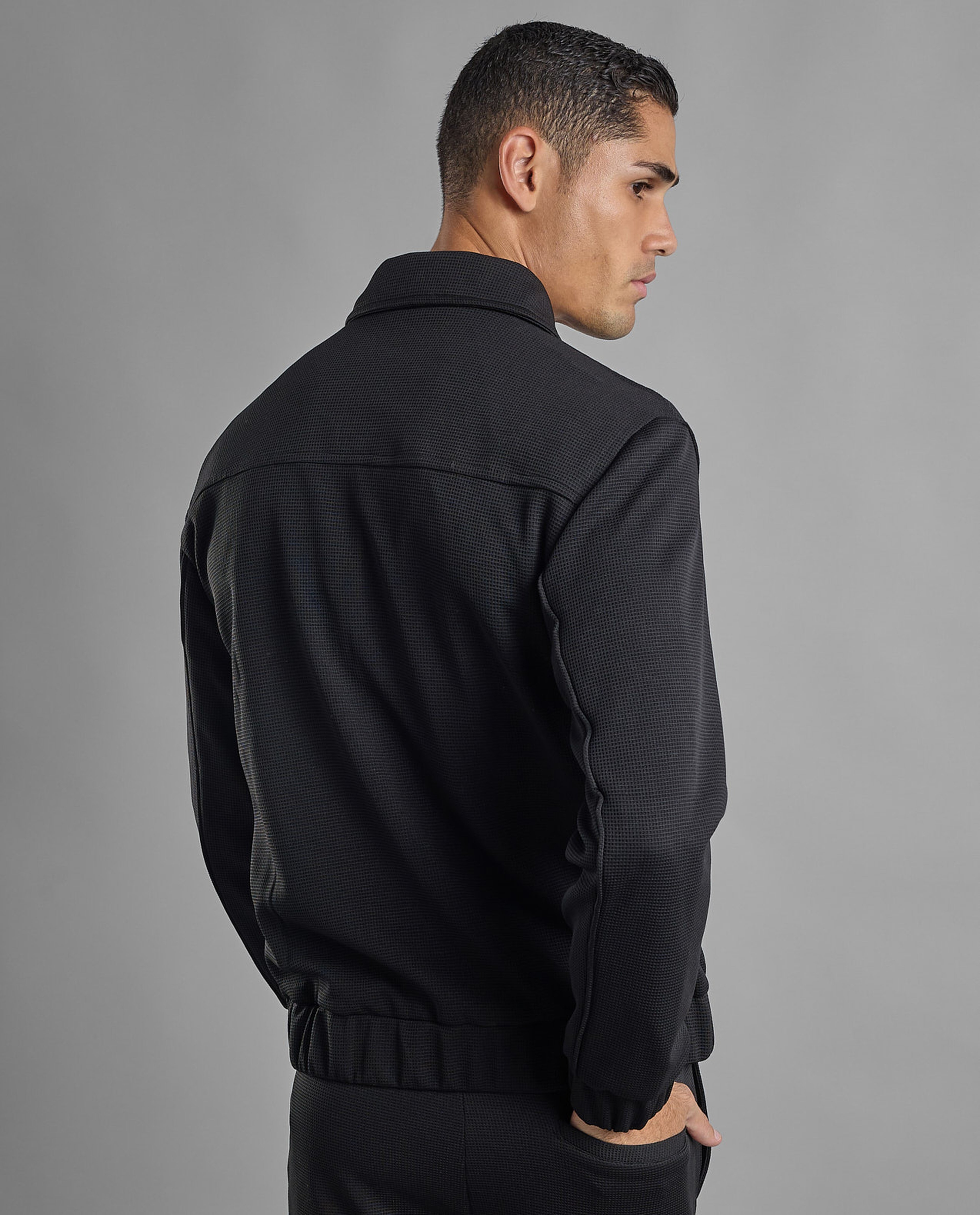 Solid Jacket with Zipper Closure