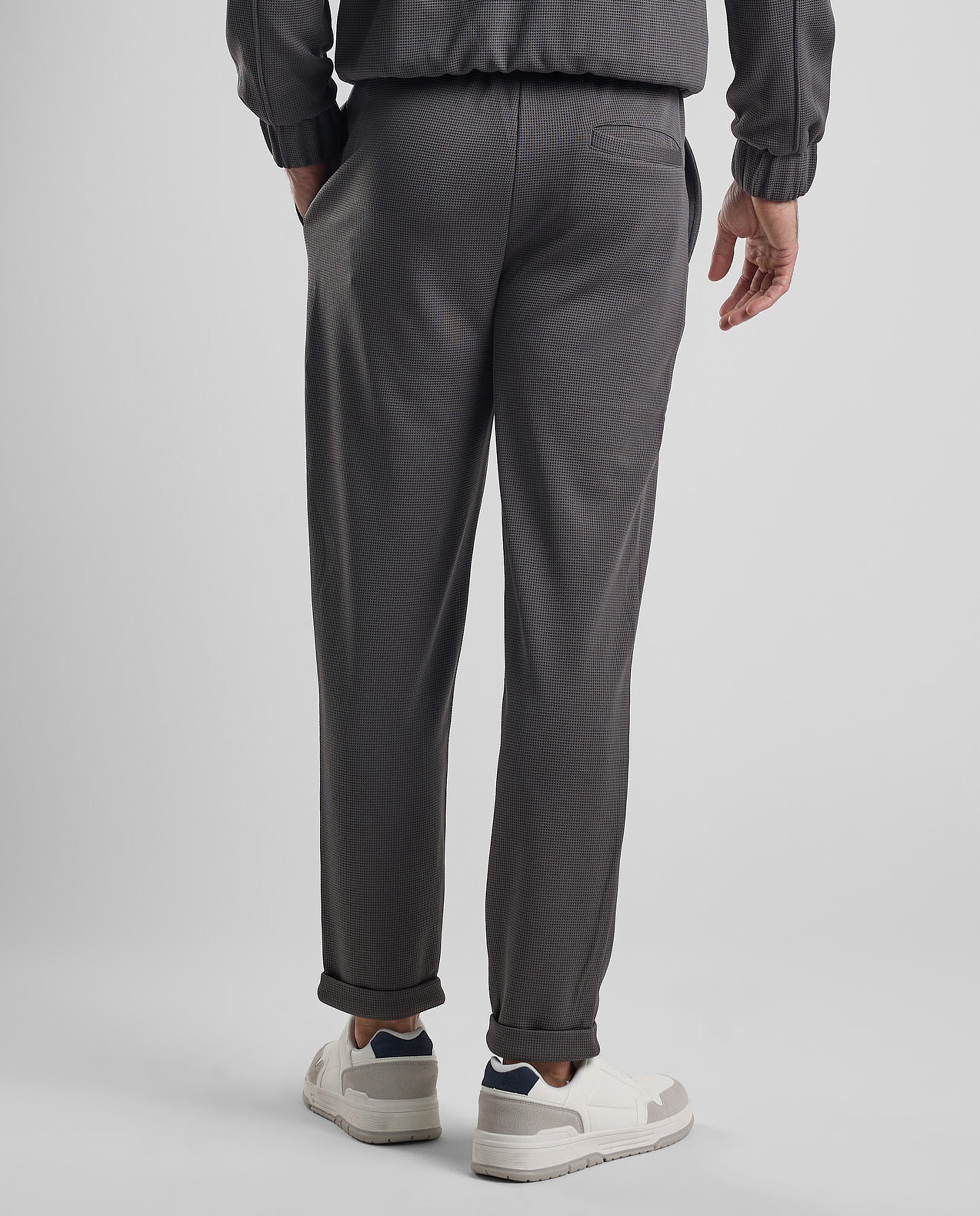 Textured Knit Pants with Elastic Waist