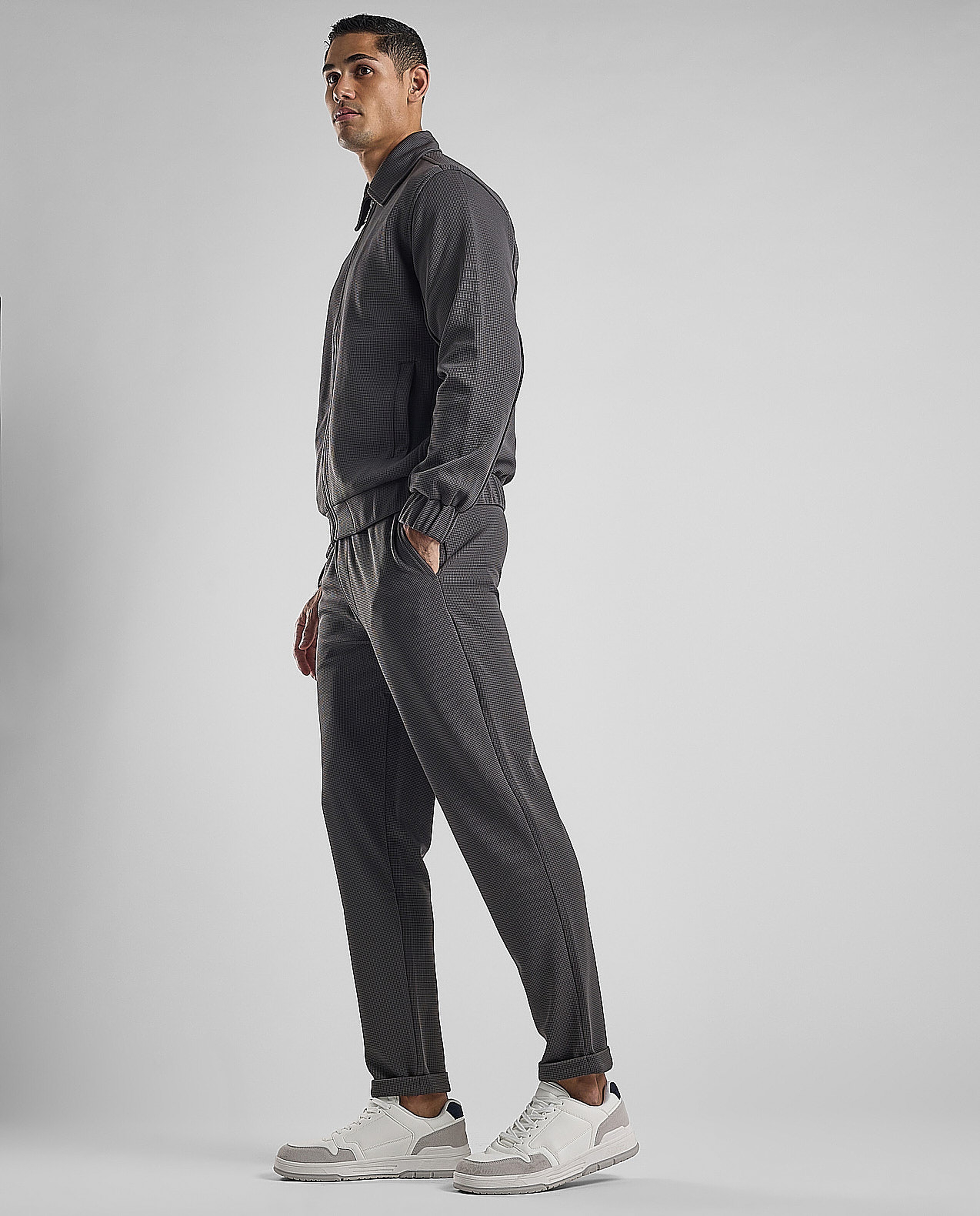 Textured Knit Pants with Elastic Waist