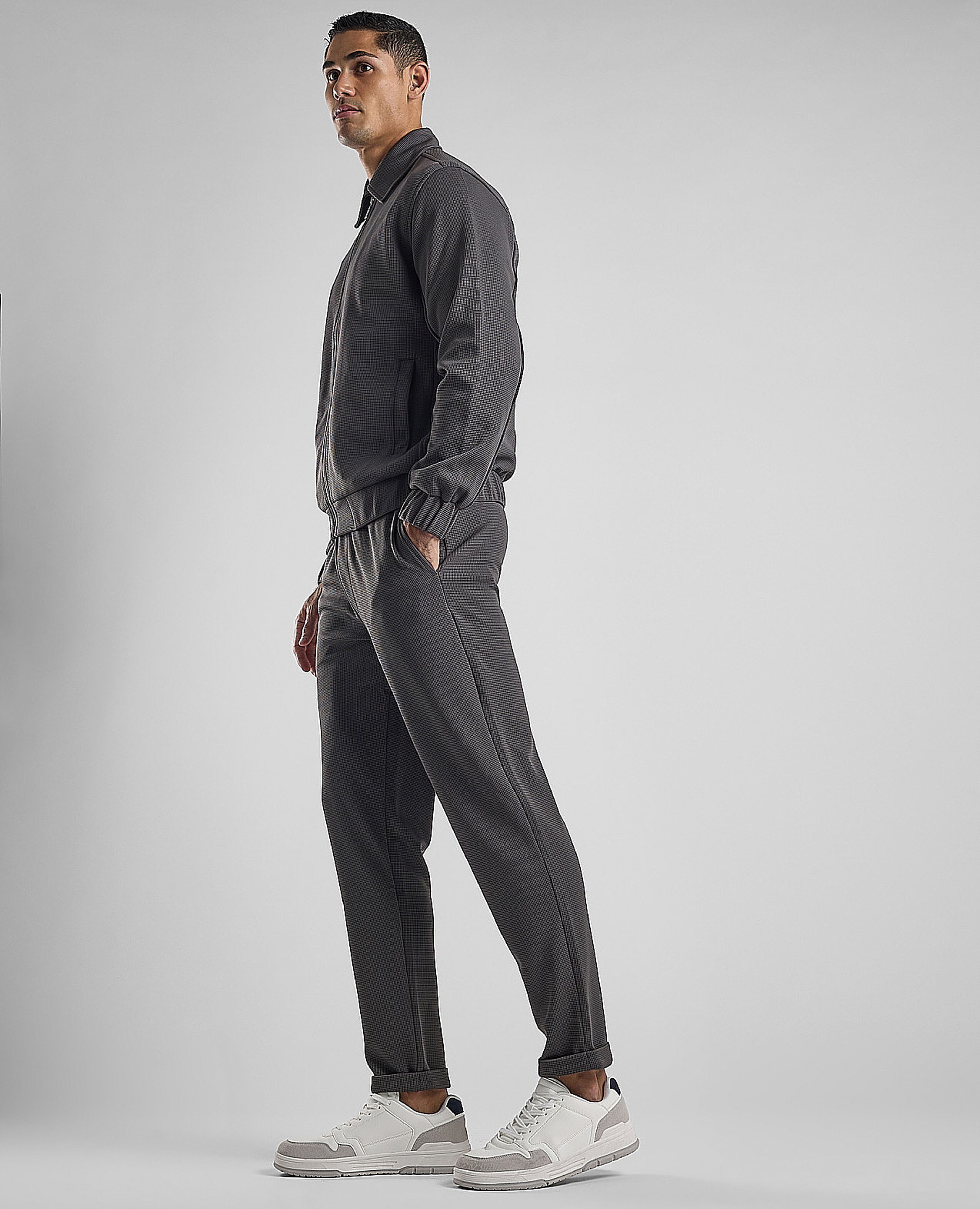 Textured Knit Pants with Elastic Waist