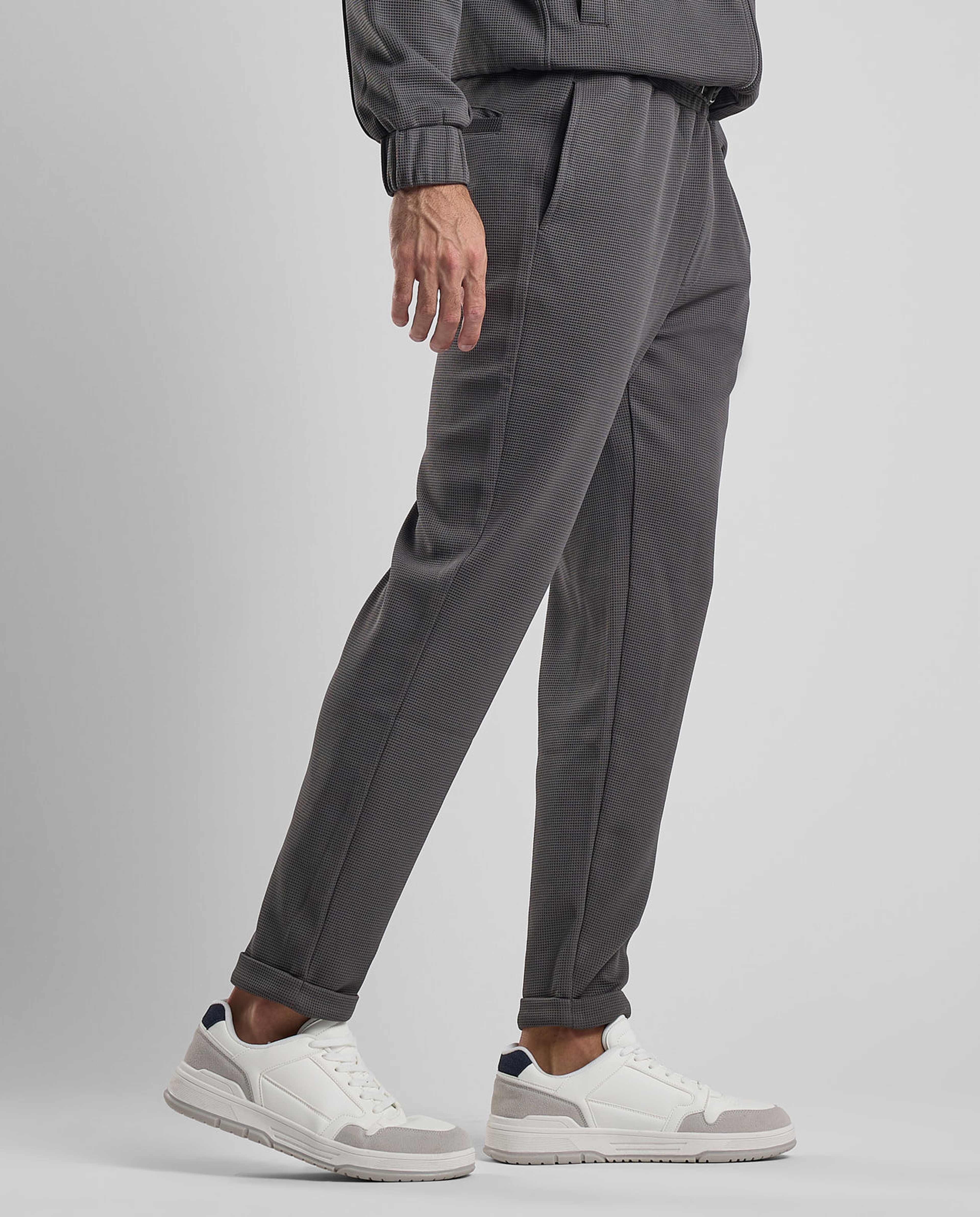 Textured Knit Pants with Elastic Waist