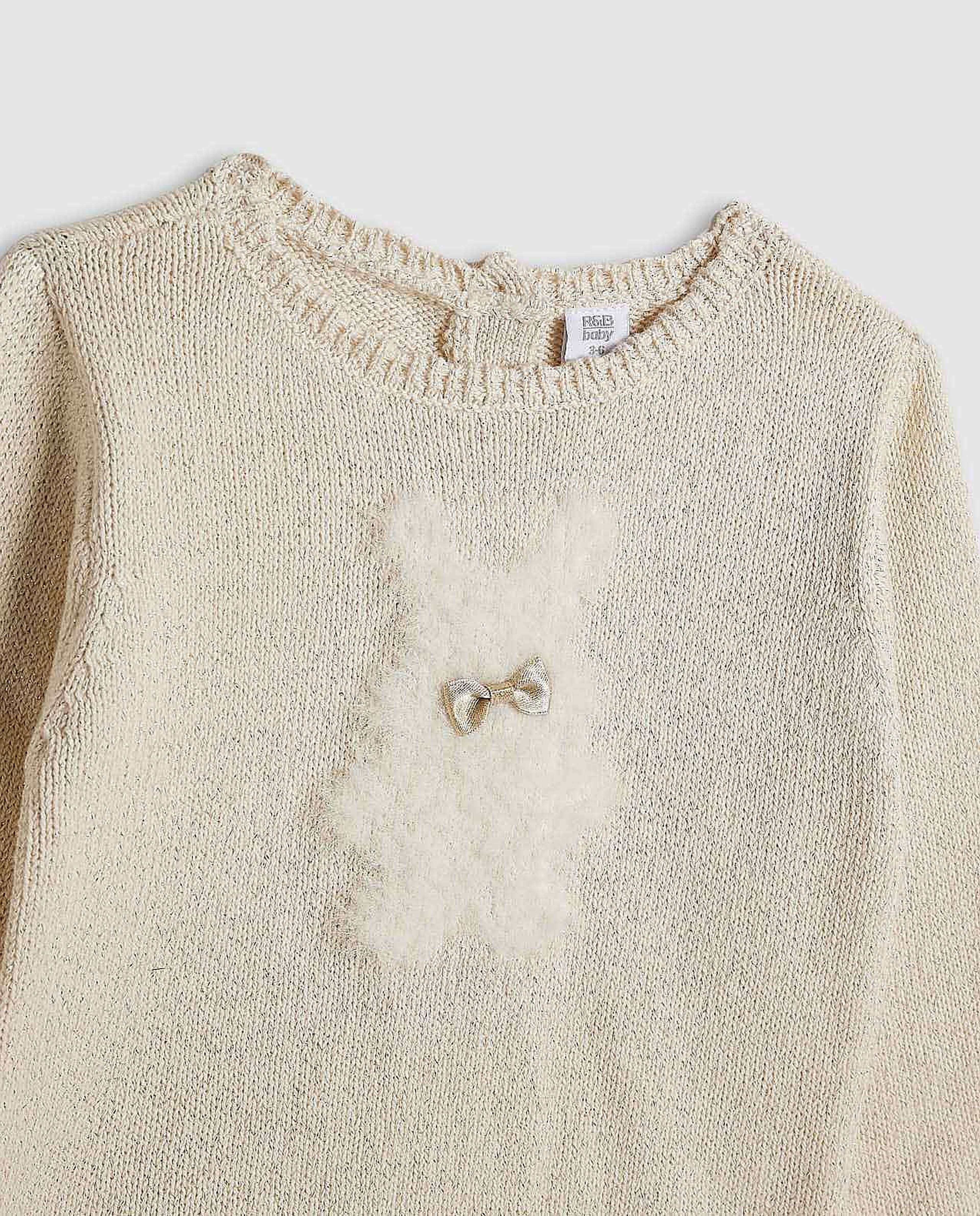 Appliqued Sweater with Crew Neck and Long Sleeves