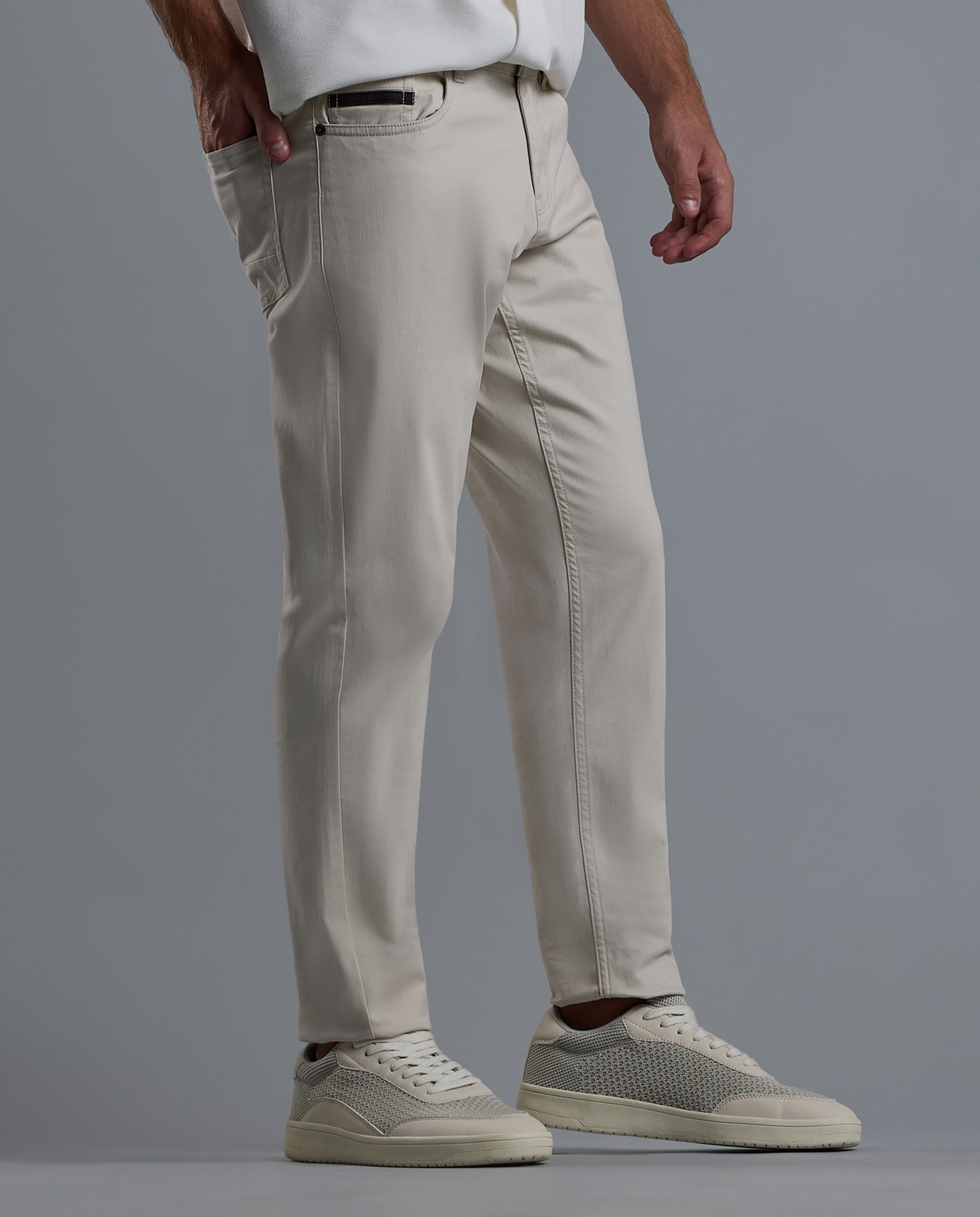 Solid Woven Pants with Button Closure