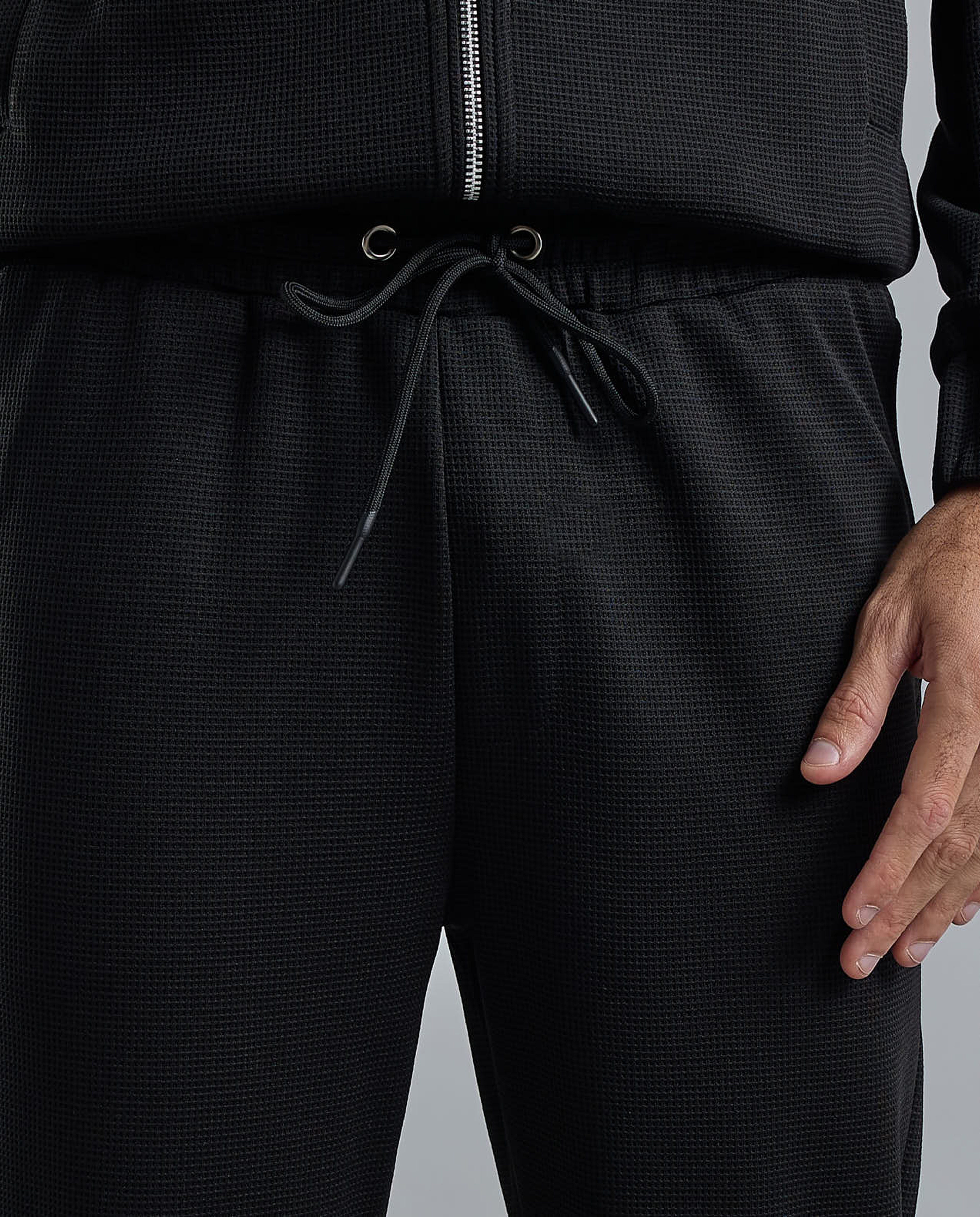 Textured Knit Pants with Elastic Waist