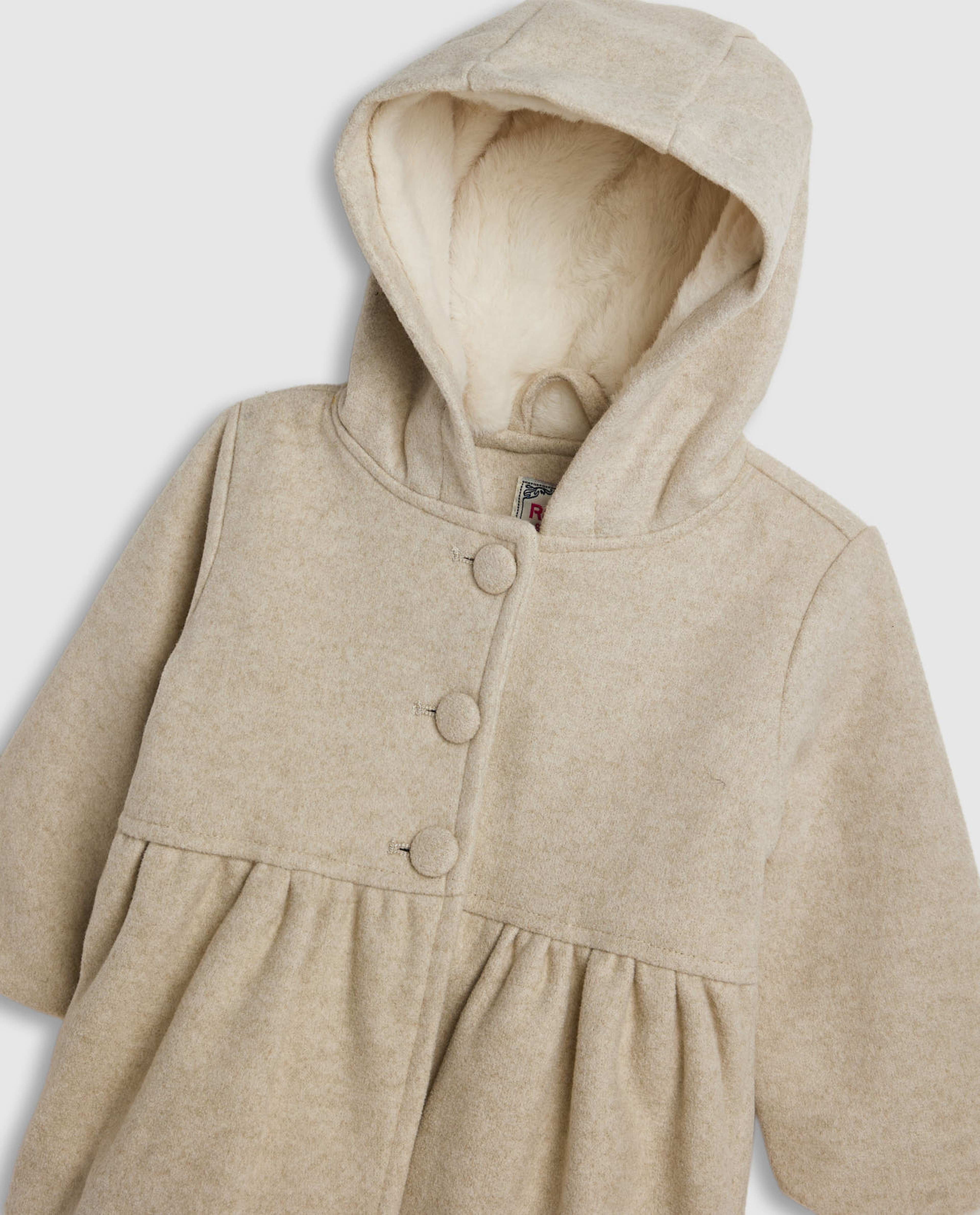 Textured Hooded Jacket with Long Sleeves