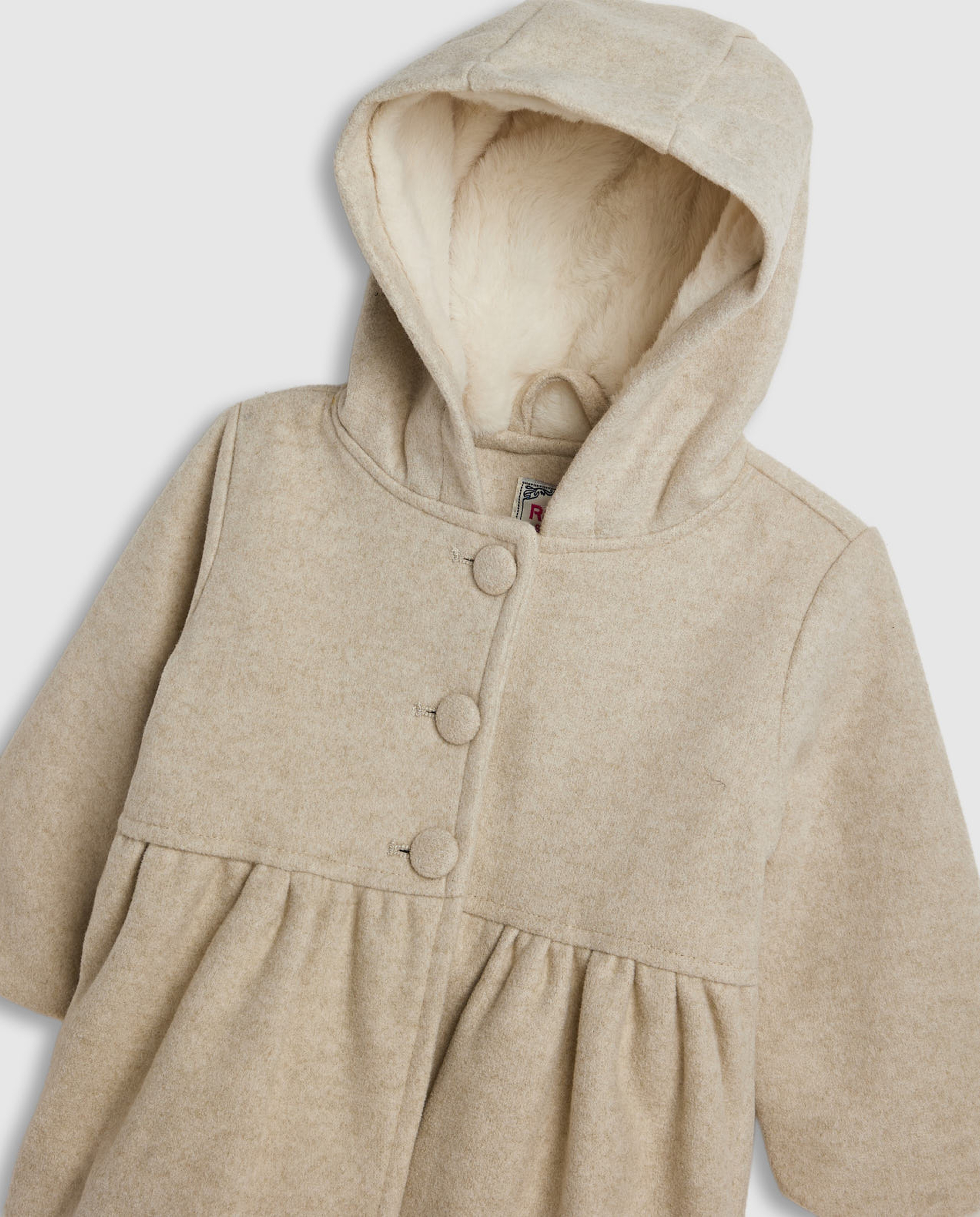 Textured Hooded Jacket with Long Sleeves