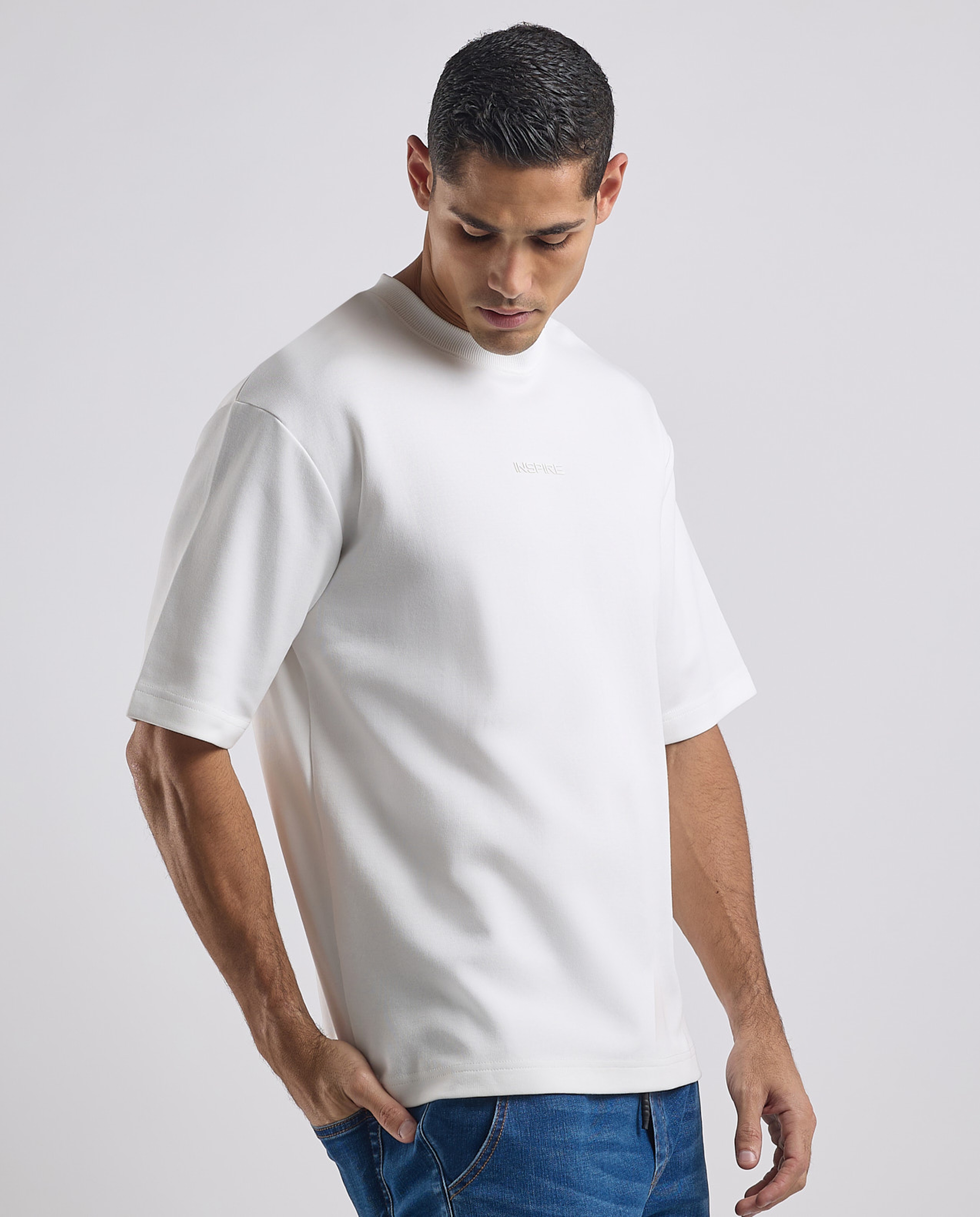 Solid T-Shirt with Crew Neck and Short Sleeves