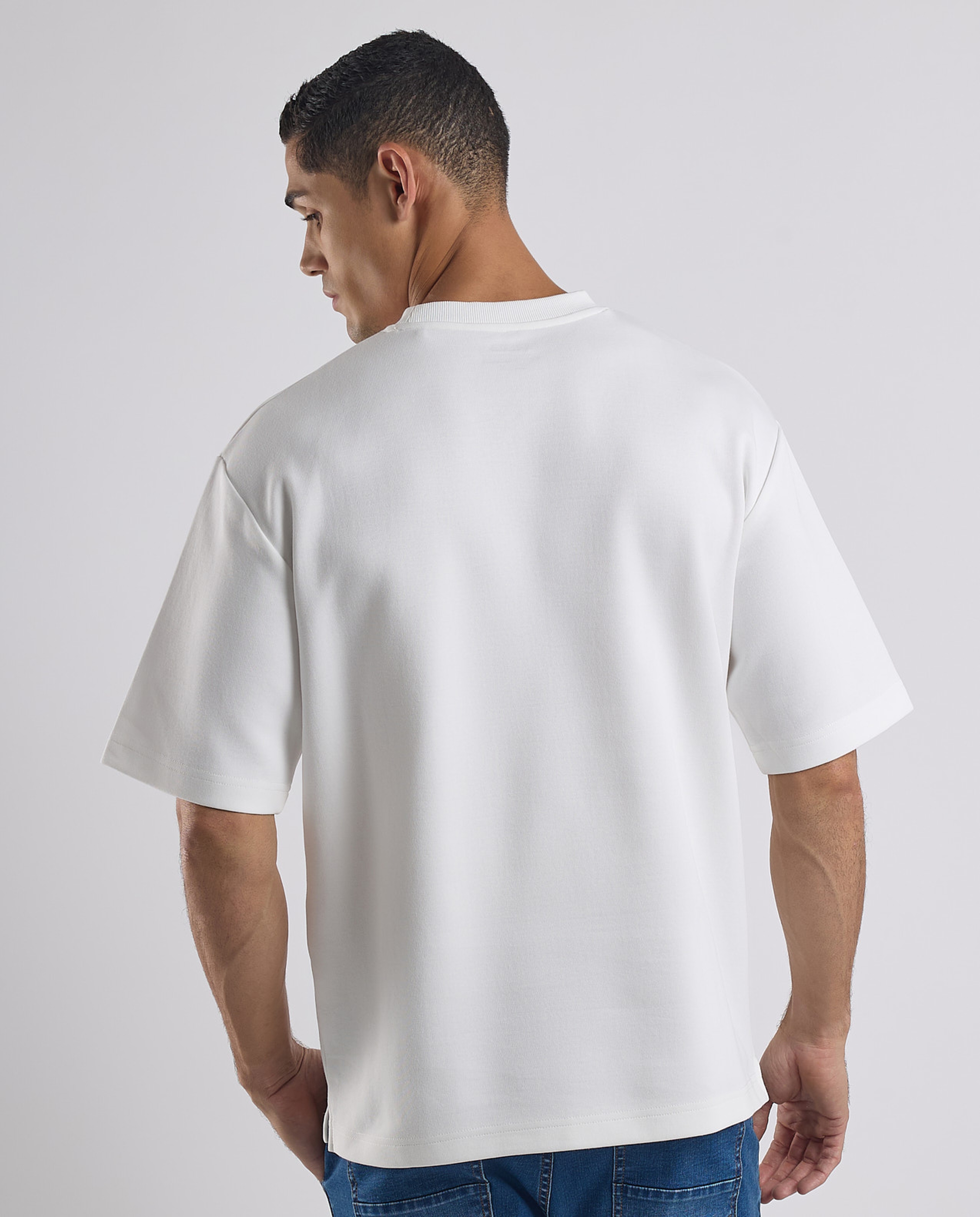 Solid T-Shirt with Crew Neck and Short Sleeves
