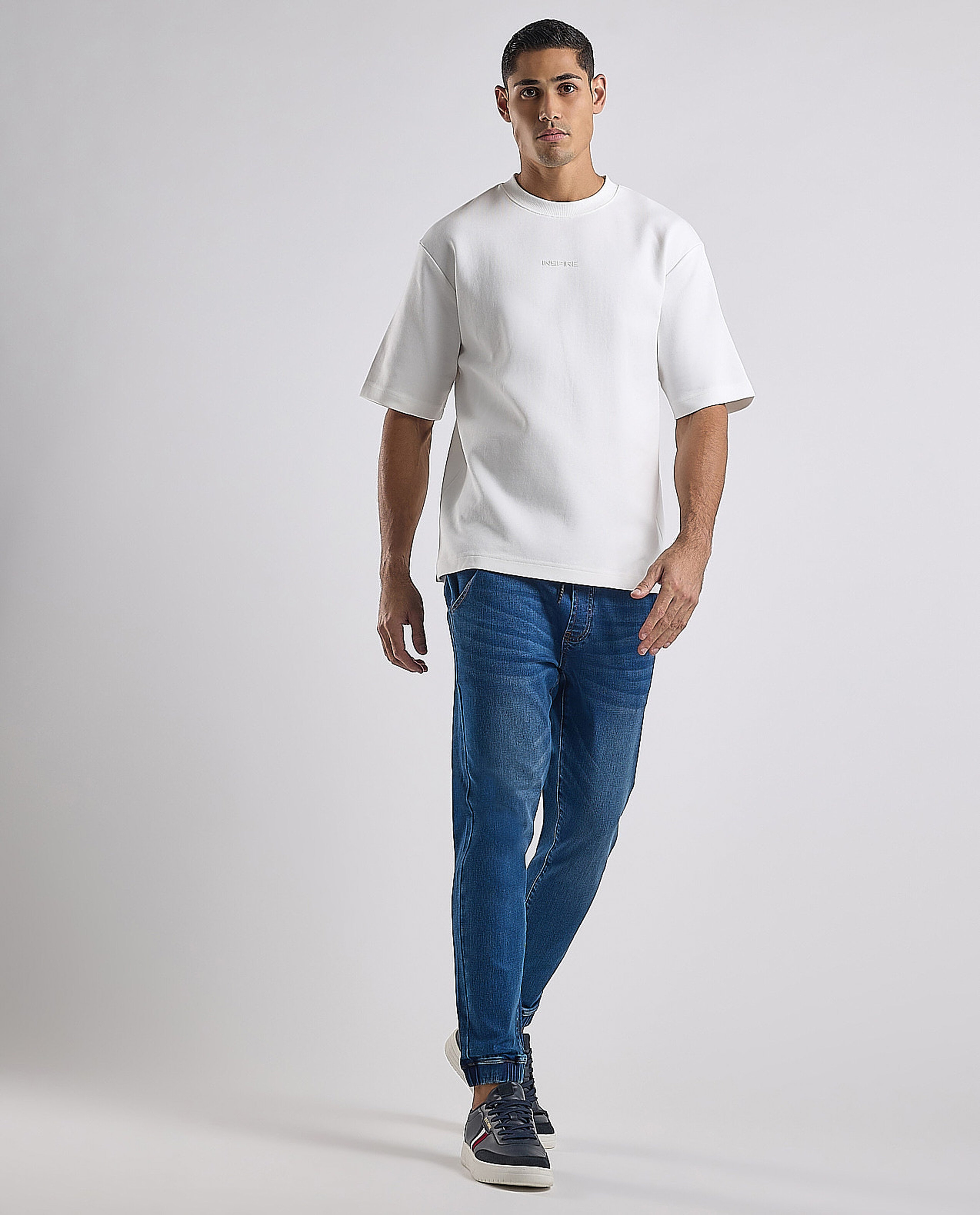 Solid T-Shirt with Crew Neck and Short Sleeves
