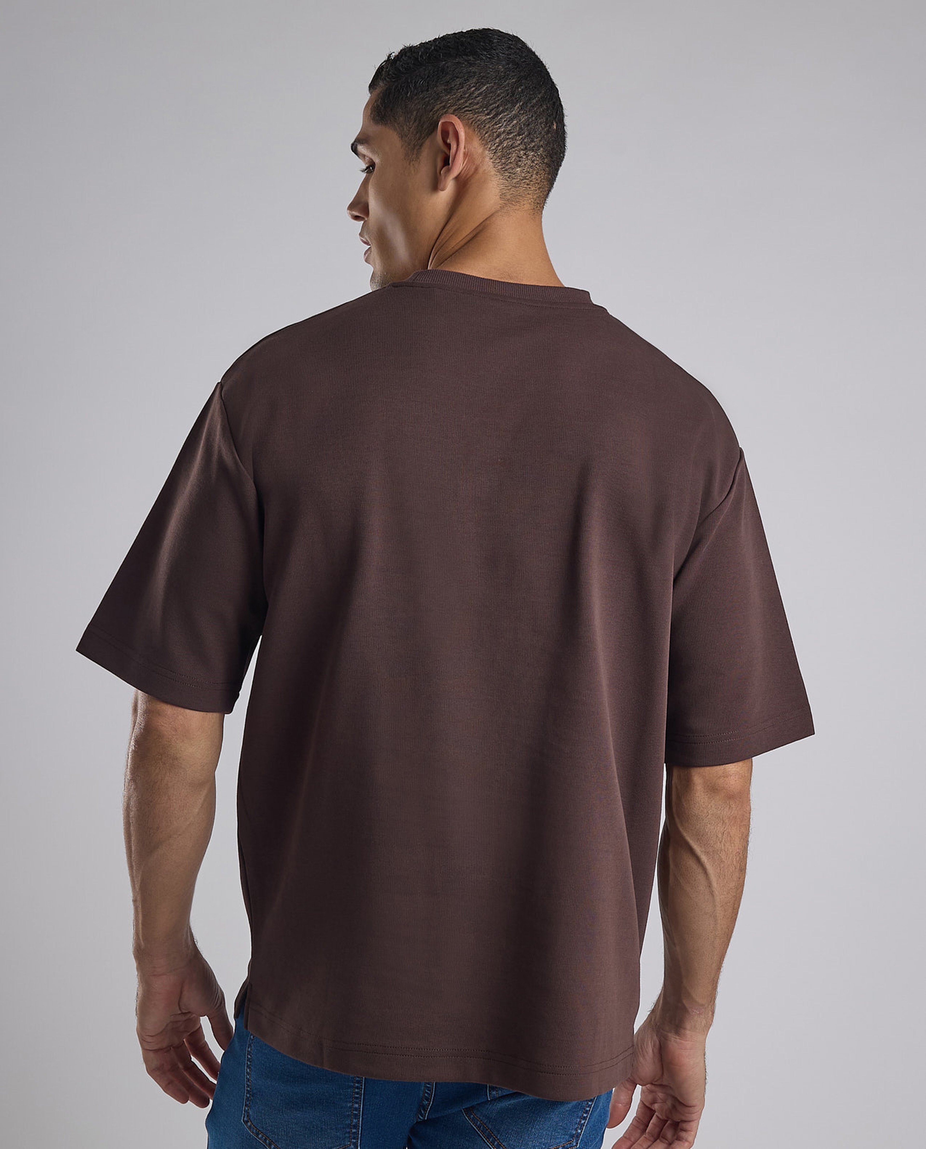 Solid T-Shirt with Crew Neck and Short Sleeves
