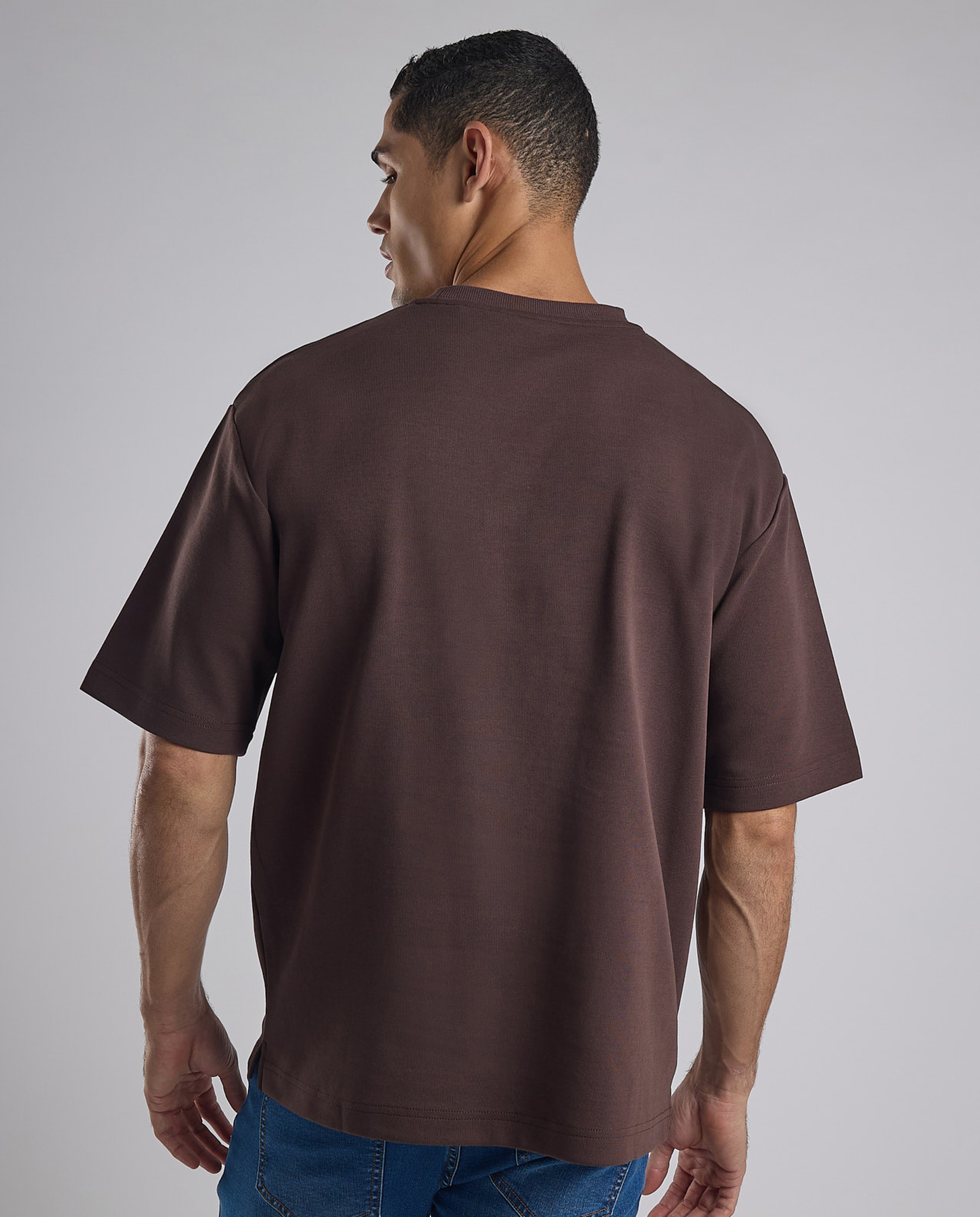 Solid T-Shirt with Crew Neck and Short Sleeves